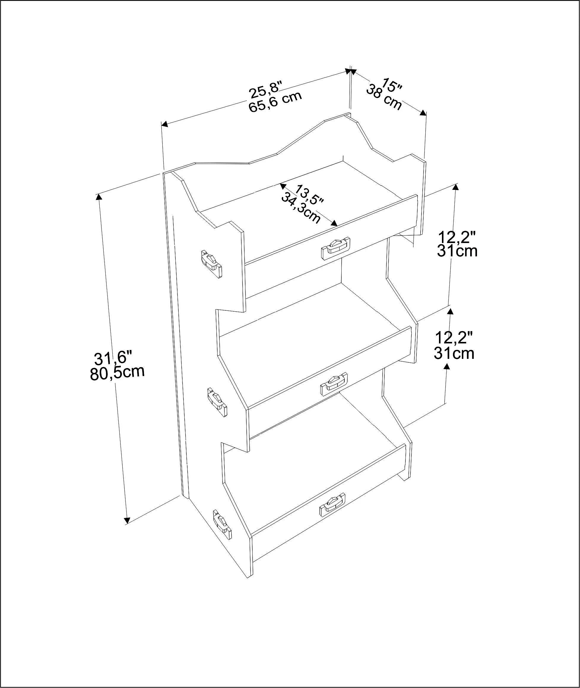 Fesa 32" Tall MDF Bookcase | Bookshelf | Display Unit