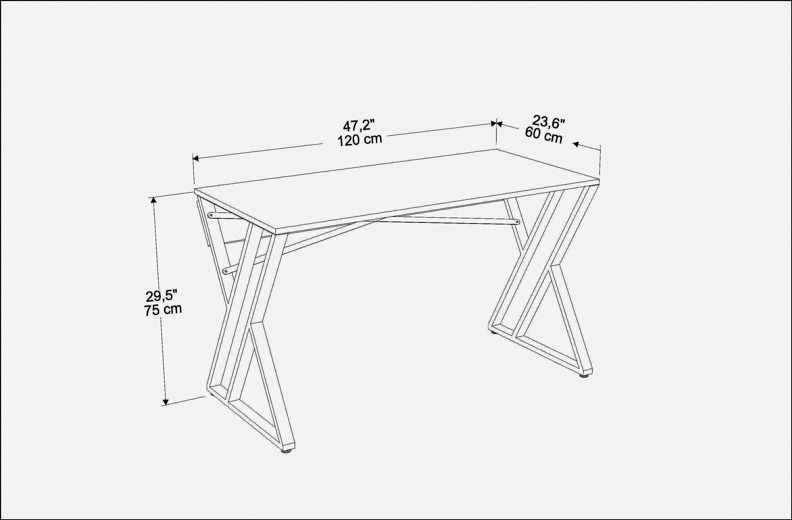 Gyza 47 inch Wide Computer Writing Desk with Metal Frame