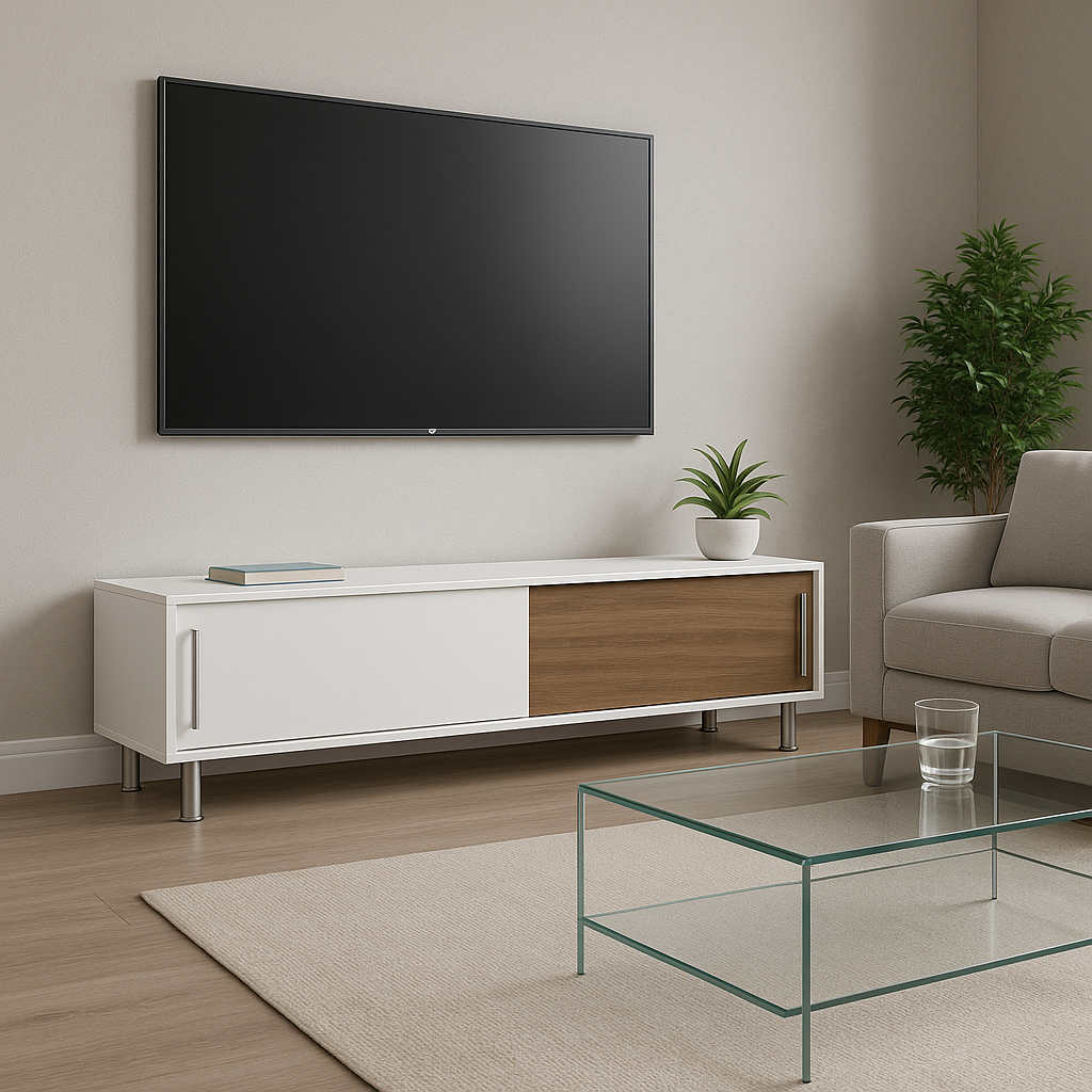 Nehir 71 Wide Sliding Door Low Profile TV Stand