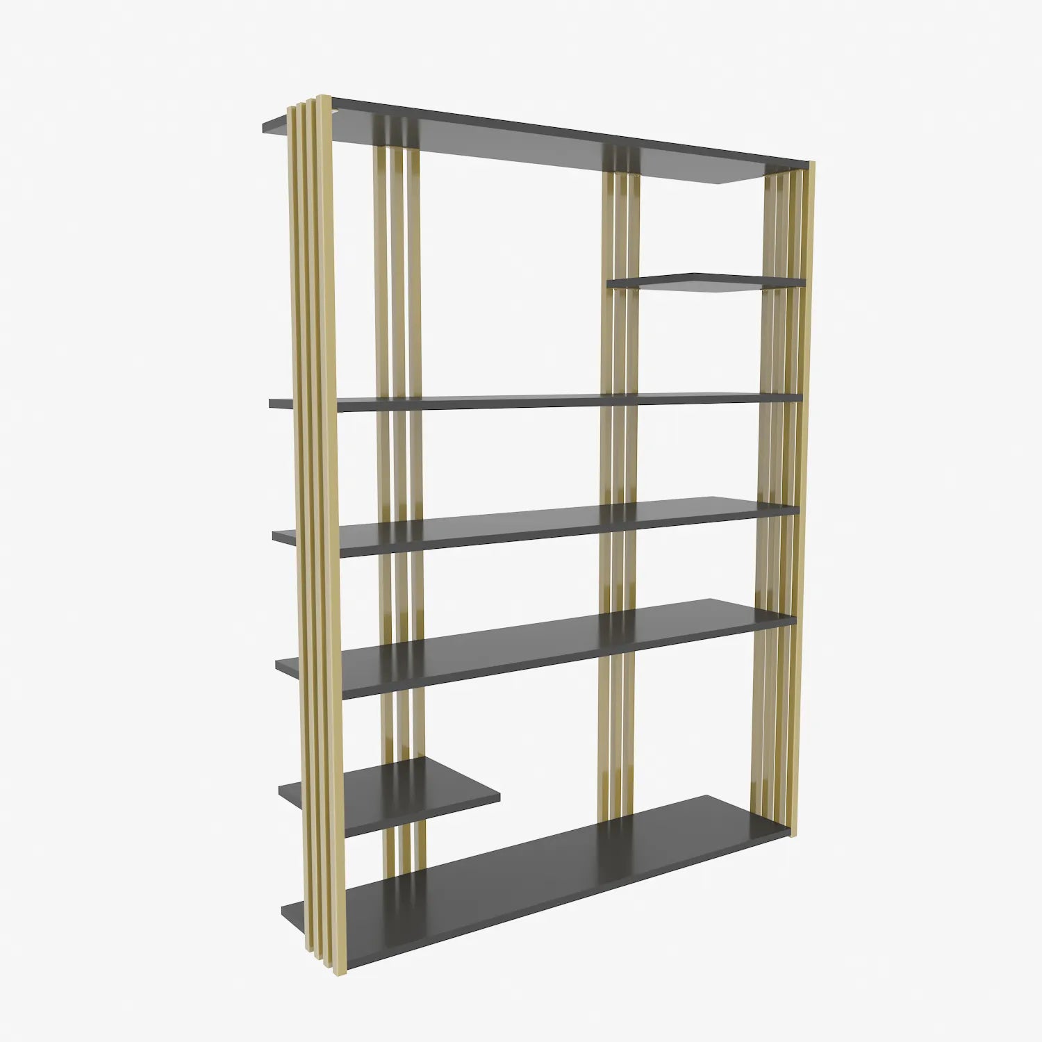 Jeni 63 Tall Metal Wood Bookcase | Bookshelf | Display Unit Silva Green & Black