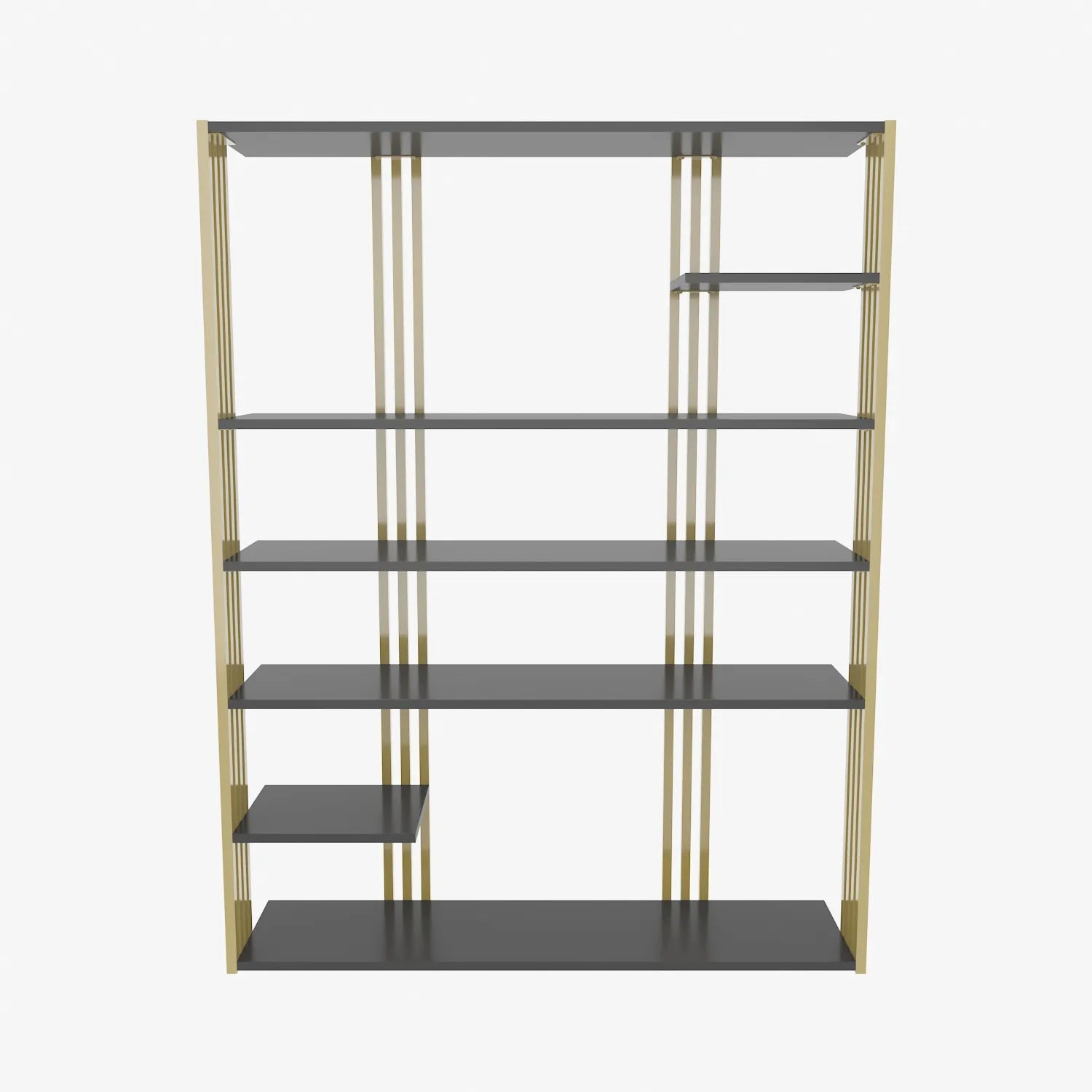 Jeni 63 Tall Metal Wood Bookcase | Bookshelf | Display Unit Silva Green & Black