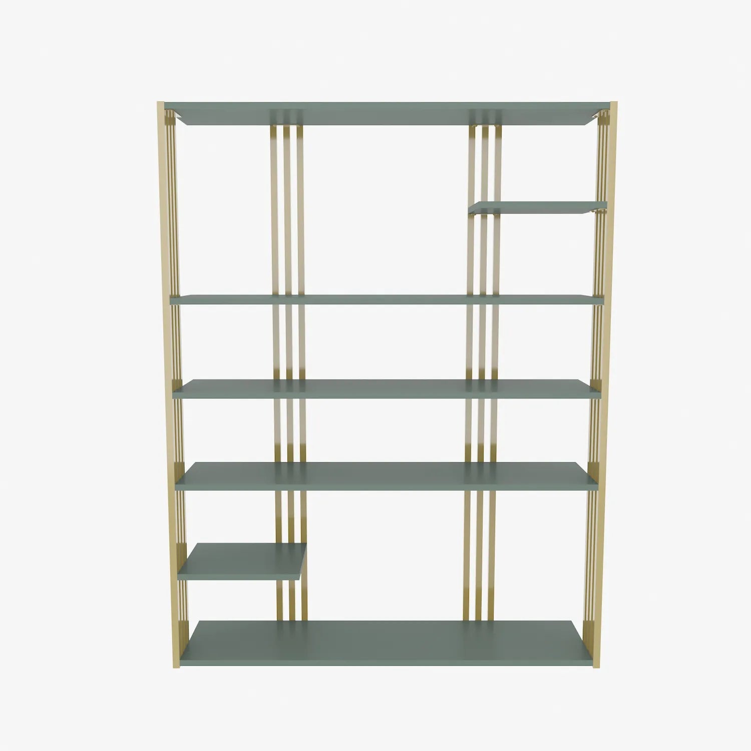 Jeni 63" Tall Metal Wood Bookcase | Bookshelf | Display Unit