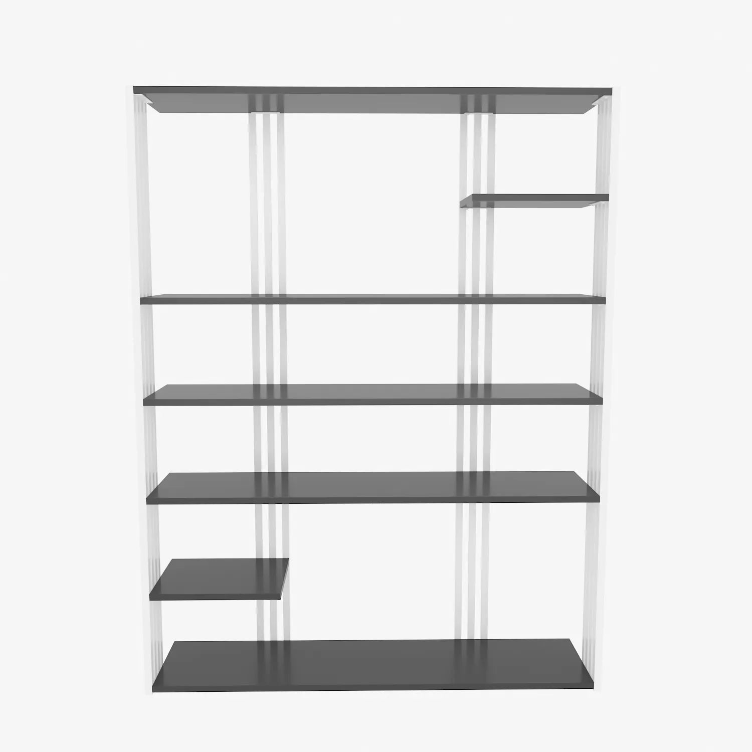 Jeni 63" Tall Metal Wood Bookcase | Bookshelf | Display Unit