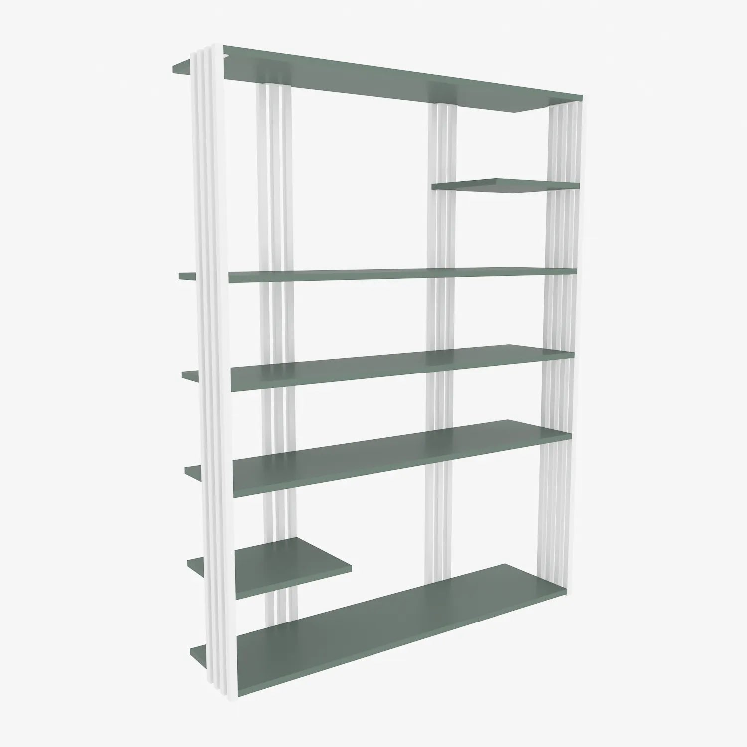 Jeni 63" Tall Metal Wood Bookcase | Bookshelf | Display Unit