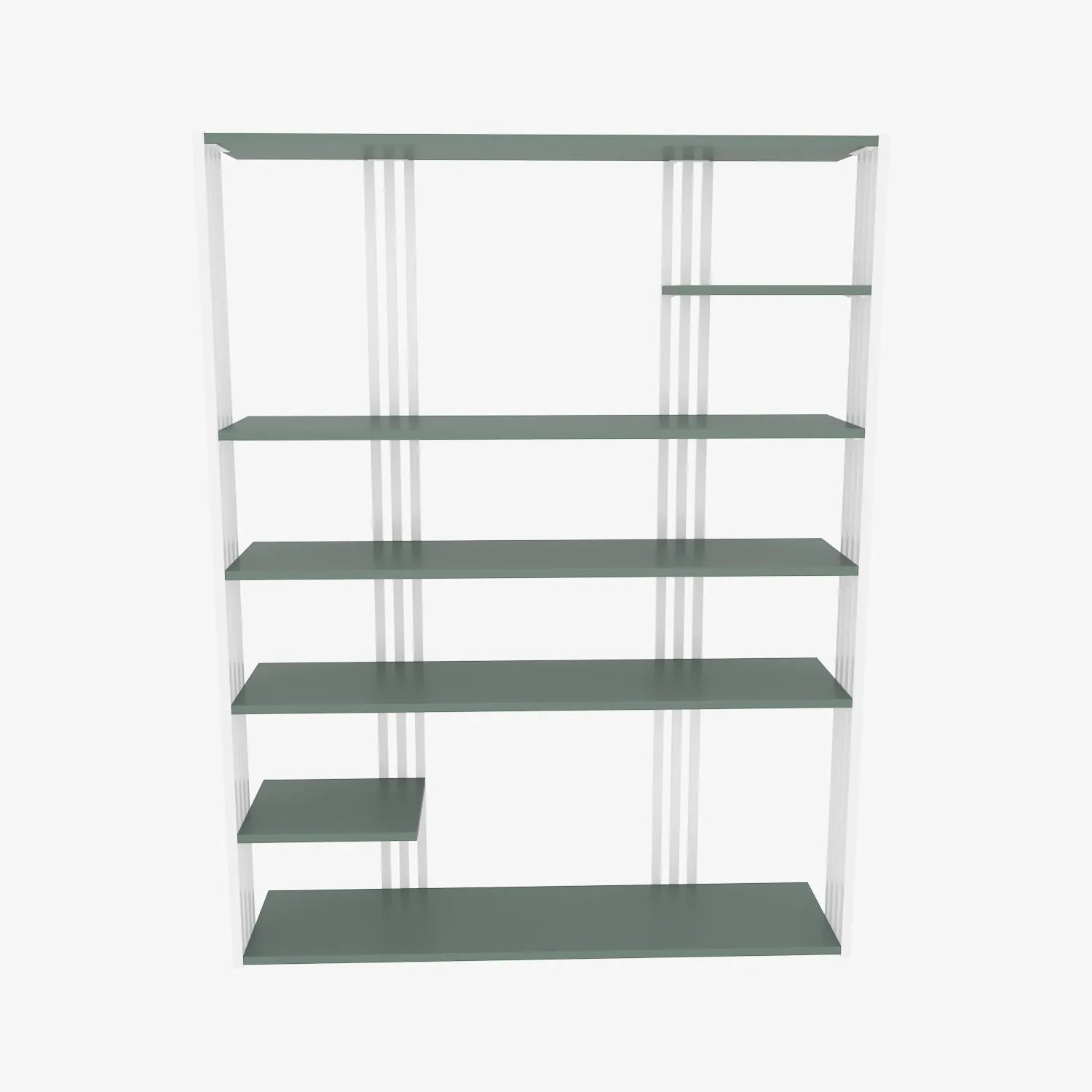 Jeni 63" Tall Metal Wood Bookcase | Bookshelf | Display Unit