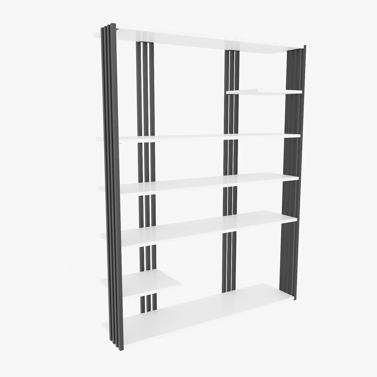 Jeni 63" Tall Metal Wood Bookcase | Bookshelf | Display Unit