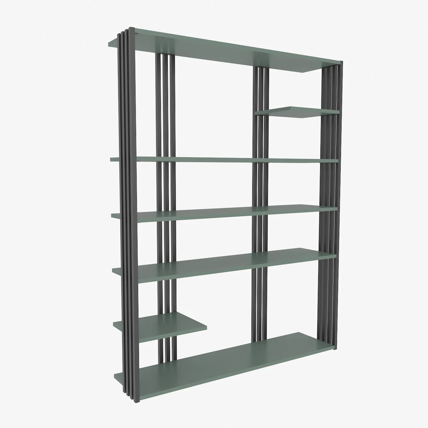 Jeni 63" Tall Metal Wood Bookcase | Bookshelf | Display Unit