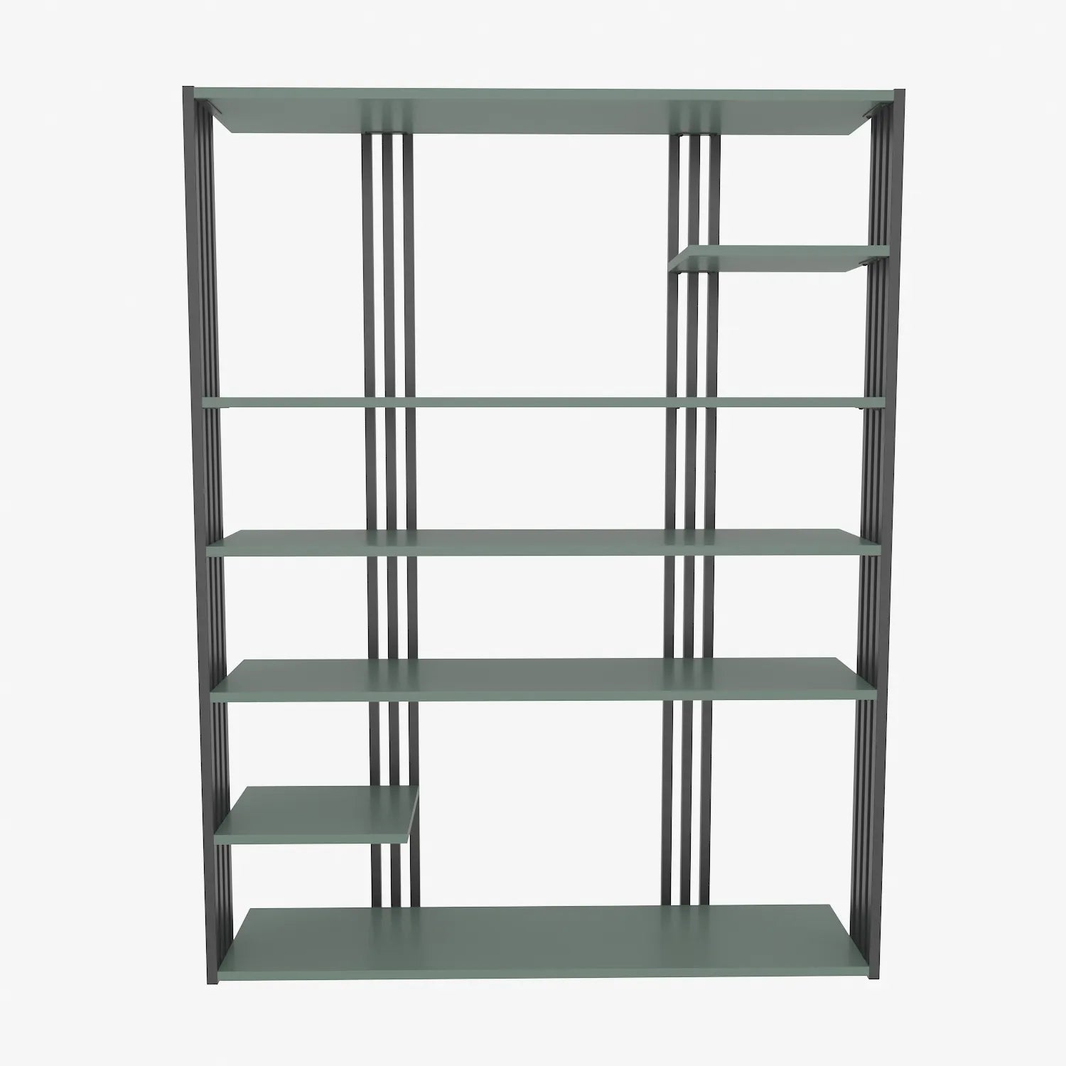 Jeni 63" Tall Metal Wood Bookcase | Bookshelf | Display Unit