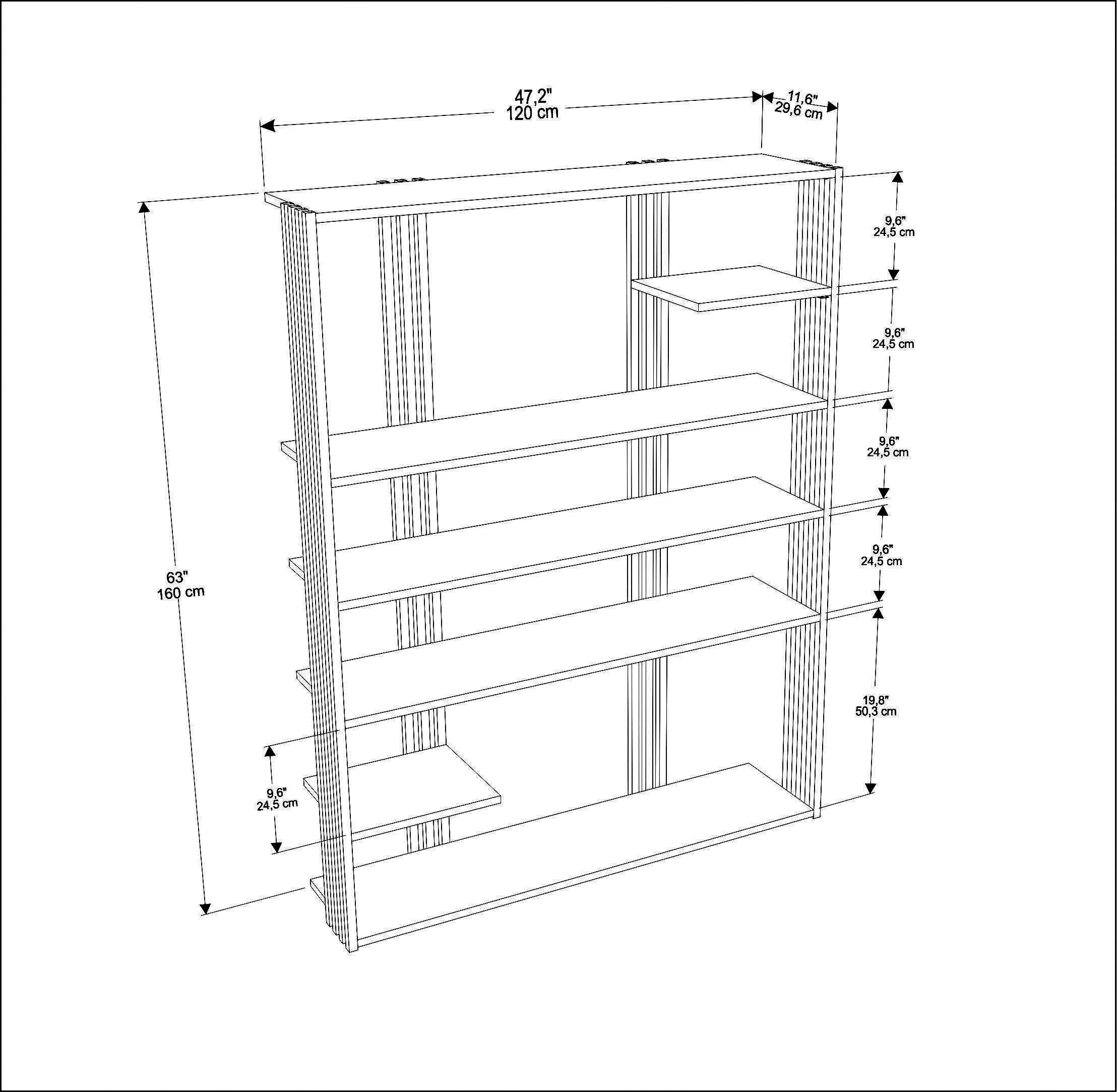 Jeni 63 Tall Metal Wood Bookcase | Bookshelf | Display Unit Silva Green & Black