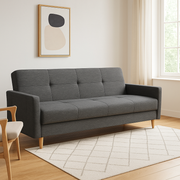 Kale Contemporary 3-Seater Sofa Dark Gray
