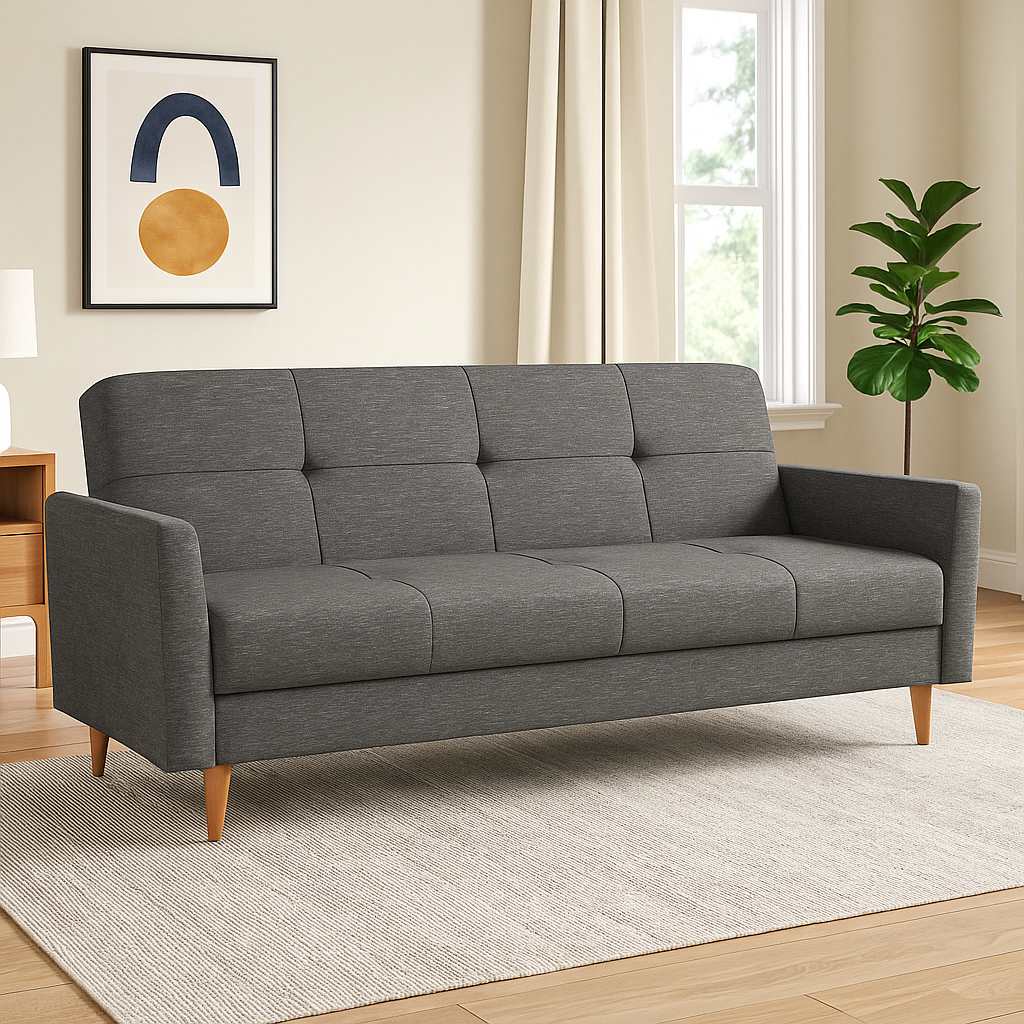 Kale Contemporary 3-Seater Sofa Dark Gray