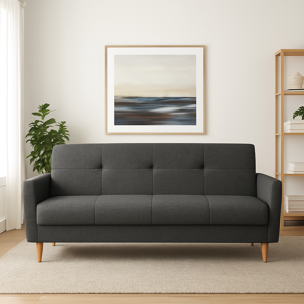 Kale Contemporary 3-Seater Sofa Dark Gray