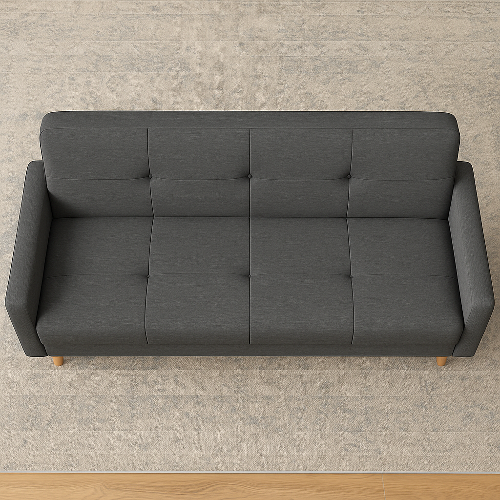 Kale Contemporary 3-Seater Sofa Dark Gray
