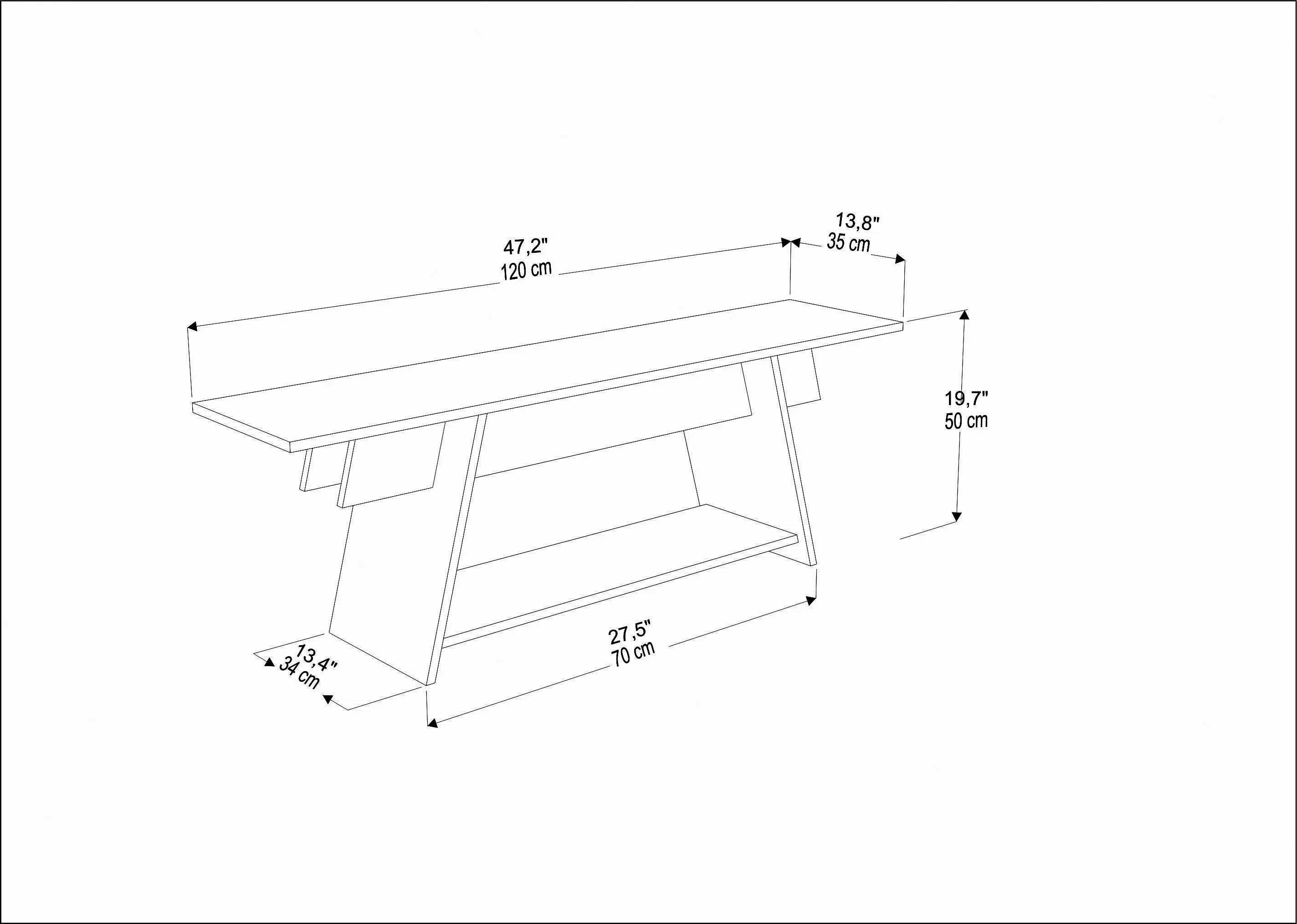 Lanca 47" Wide Minimalist TV Stand Media Console | Streamlined Design for TVs up to 55"