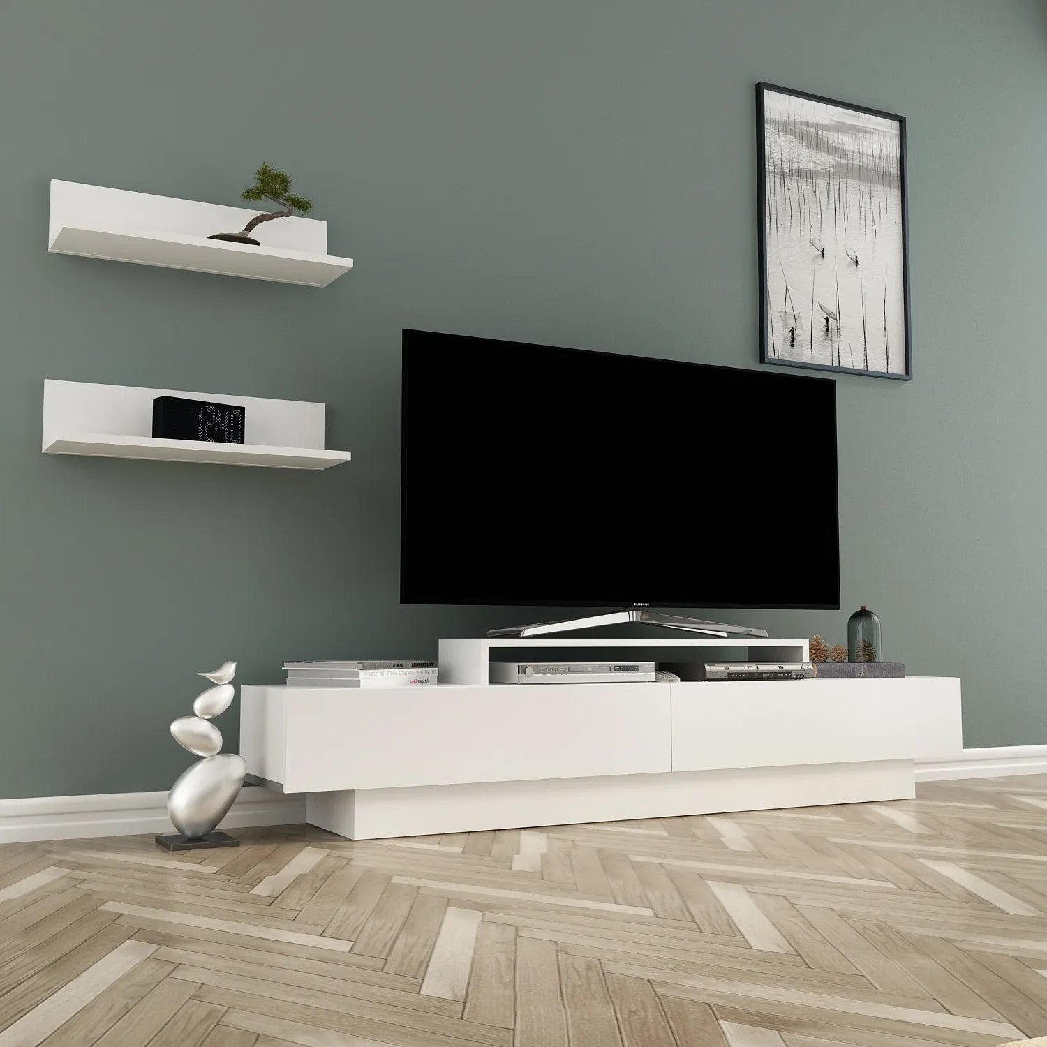 lusi tv stand white angle