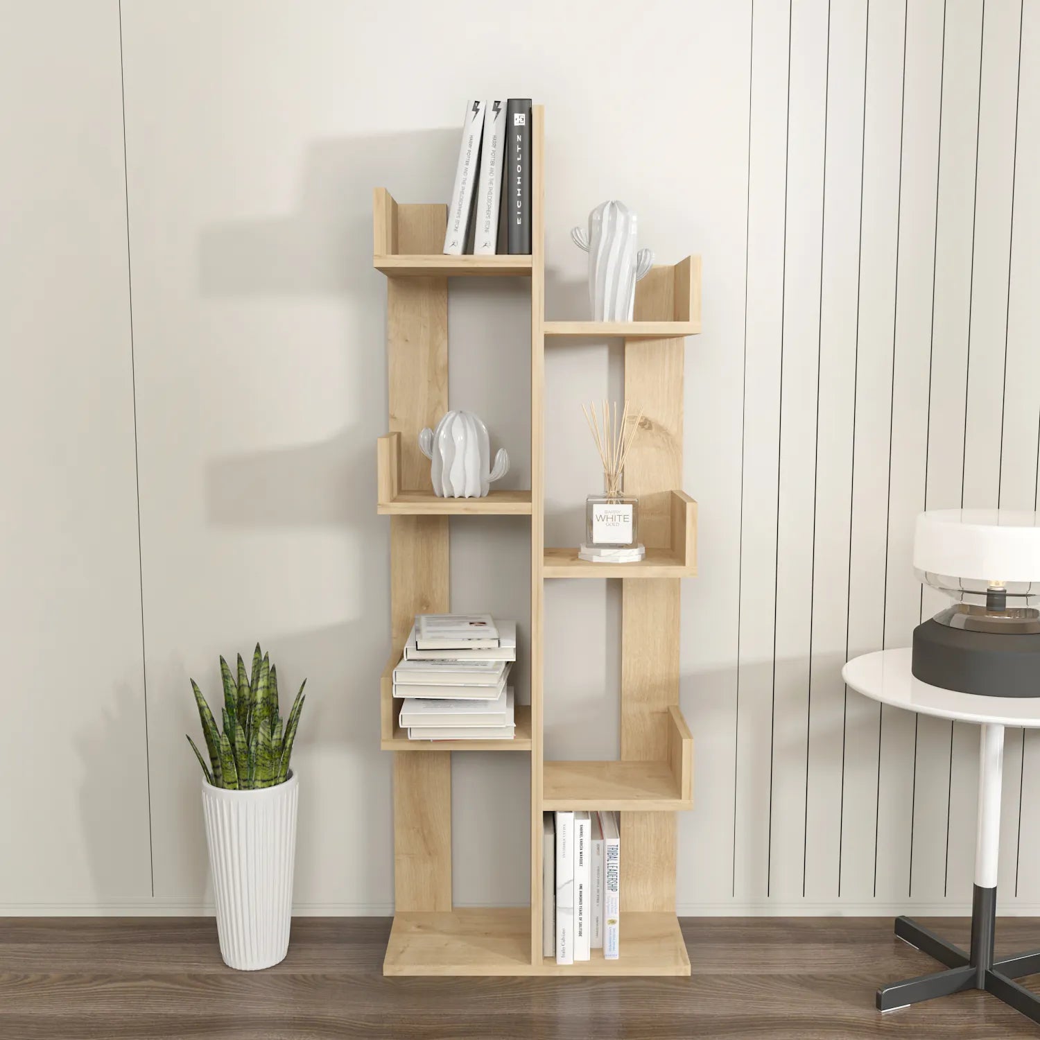 Luisa 54 in Tall Modern Tree Style Bookshelf