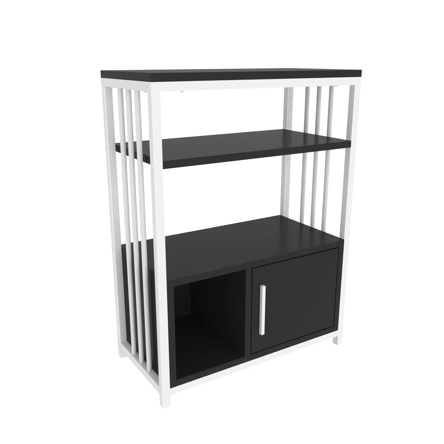 Letos 32" Tall Metal Wood Bookcase