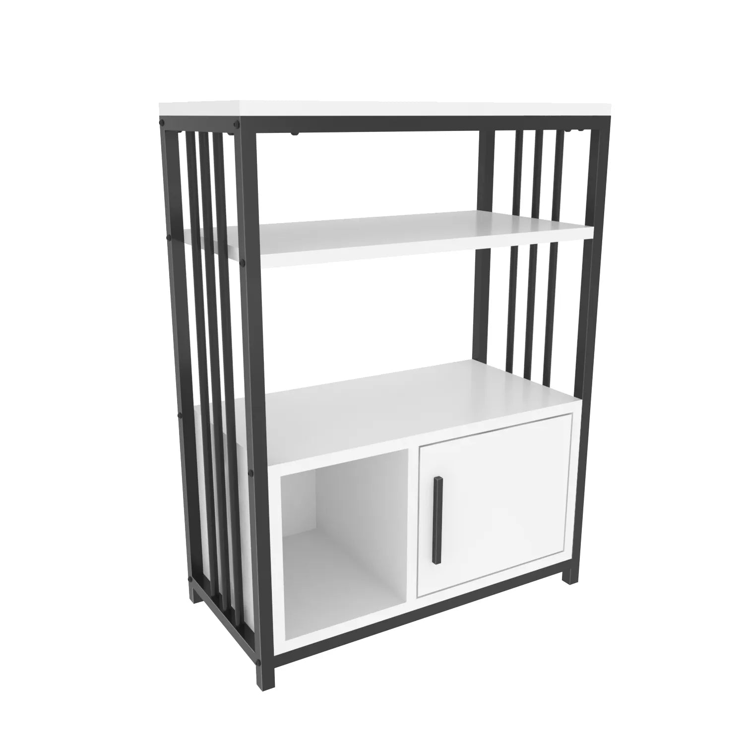 Letos 32" Tall Metal Wood Bookcase