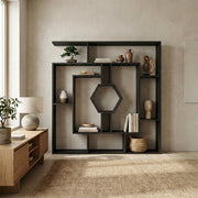 Labrina 53" Tall Unique Geometric Bookcase | Display Unit