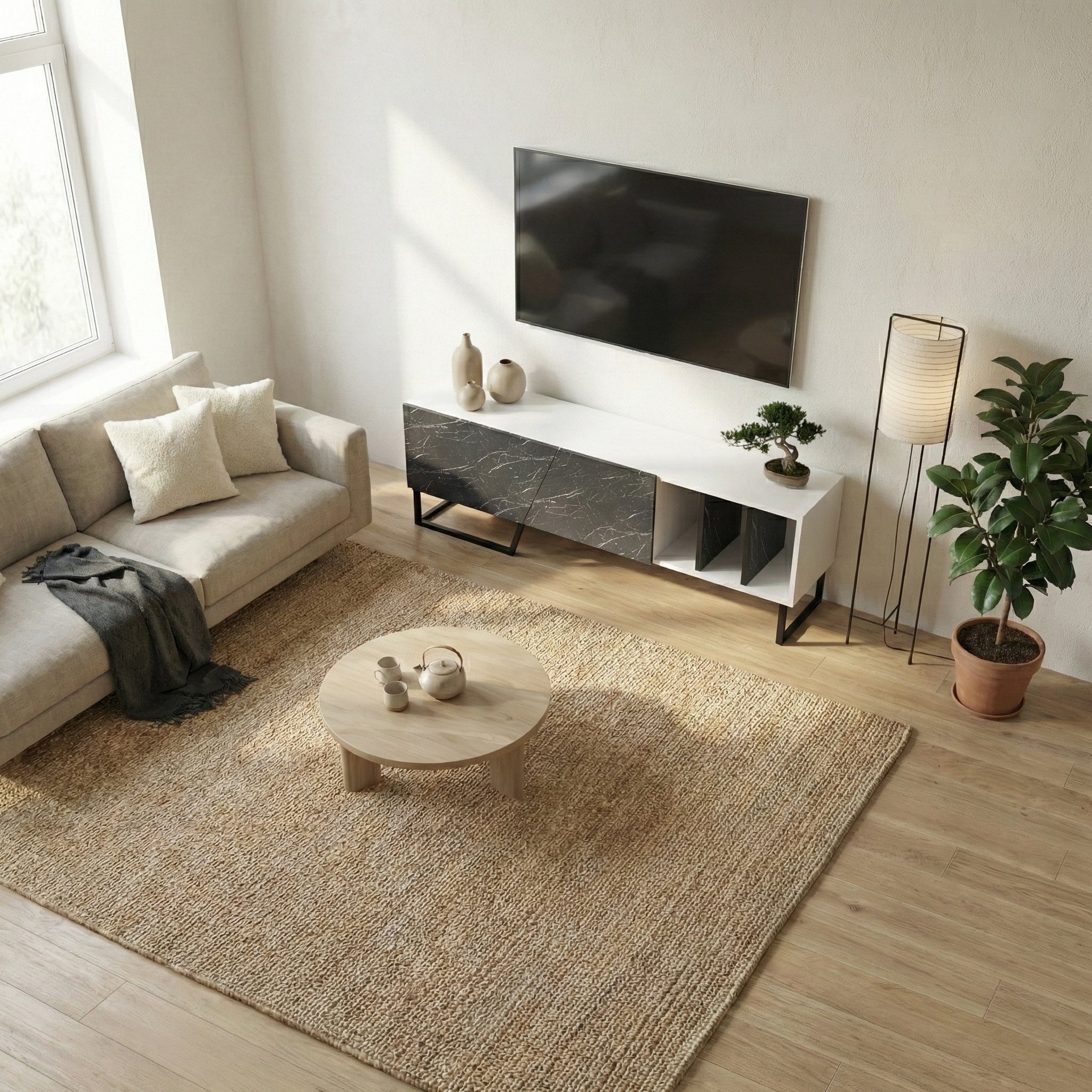 Linossa 59" Modern TV Stand Media Console fits TVs up to 65"