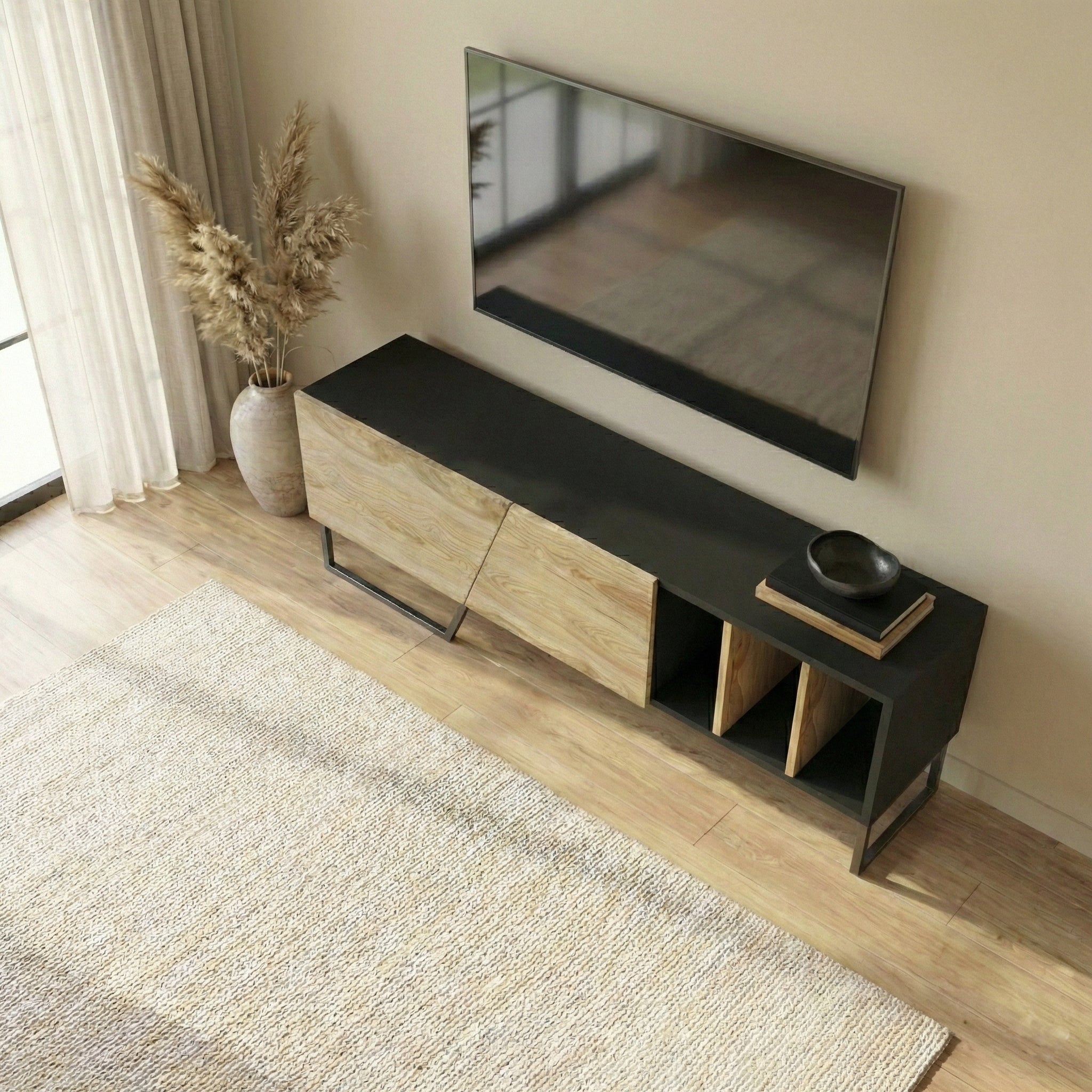 Linossa 59" Modern TV Stand Media Console fits TVs up to 65"