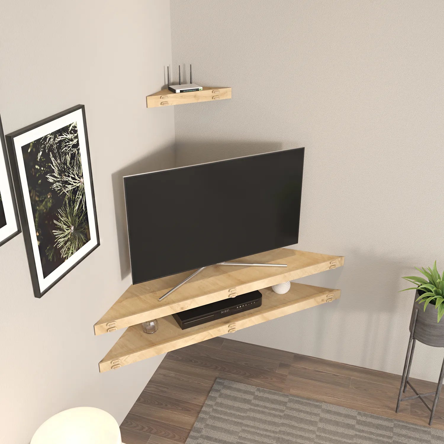 Mensi 47" Wide Floating MDF TV Stand and Media Console