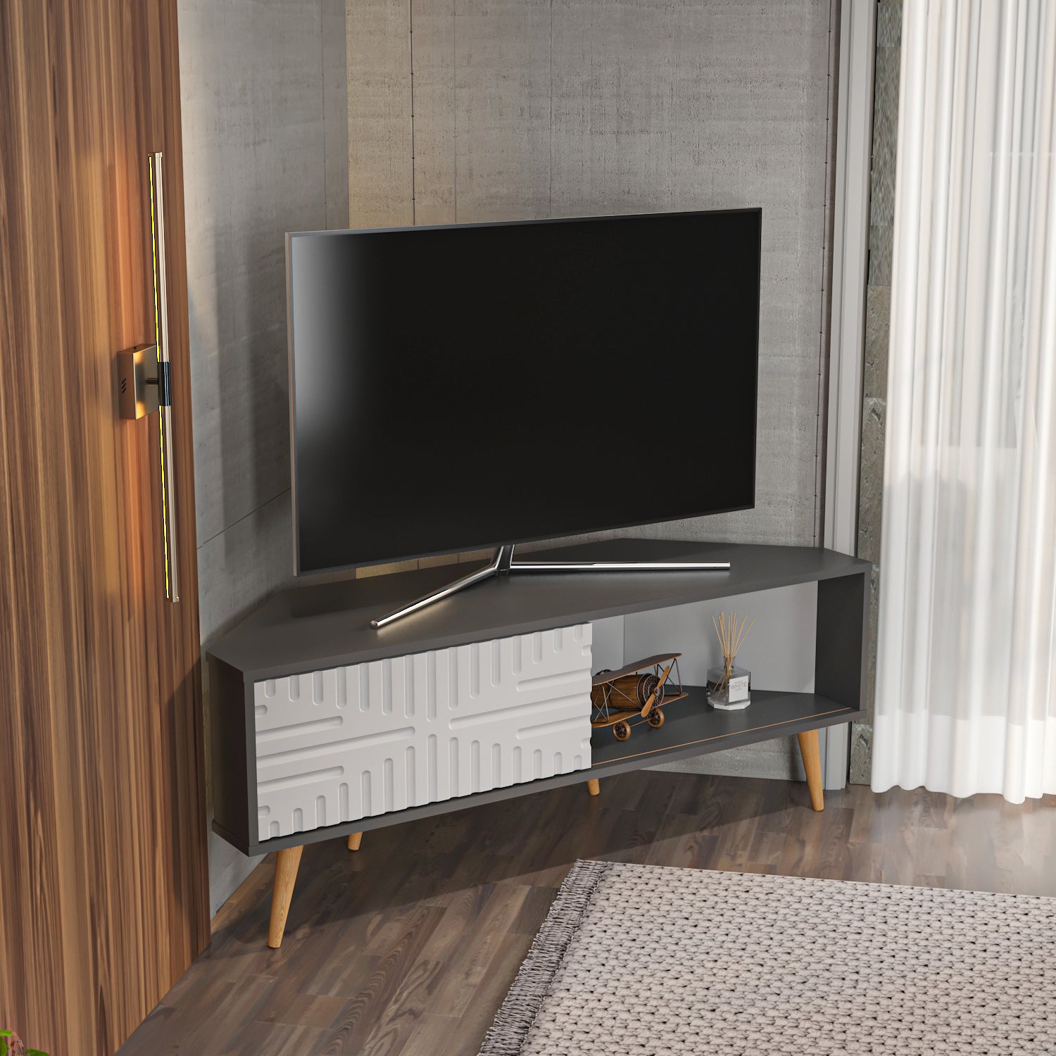 Mora 55'' Corner TV Stand for 65'' TVs