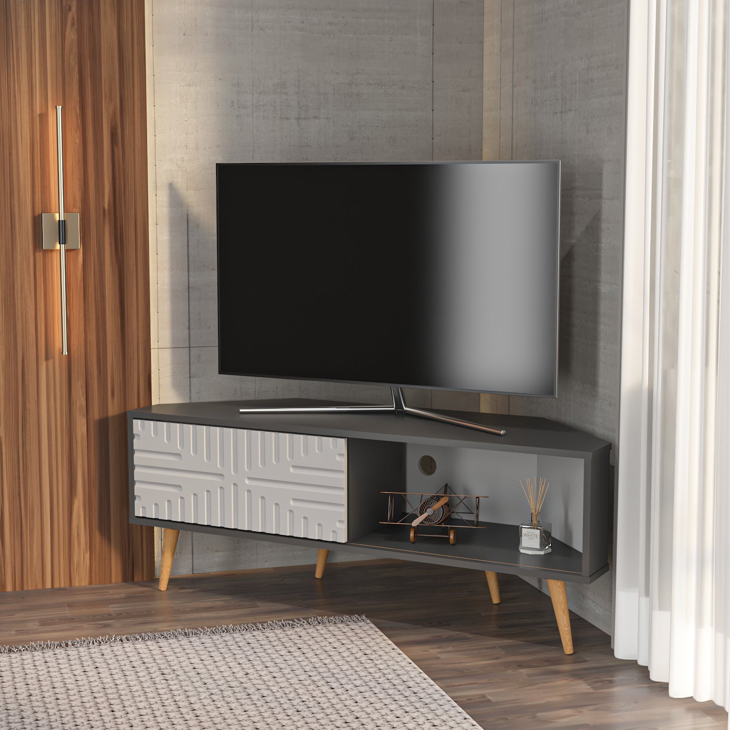 Mora 55'' Corner TV Stand for 65'' TVs