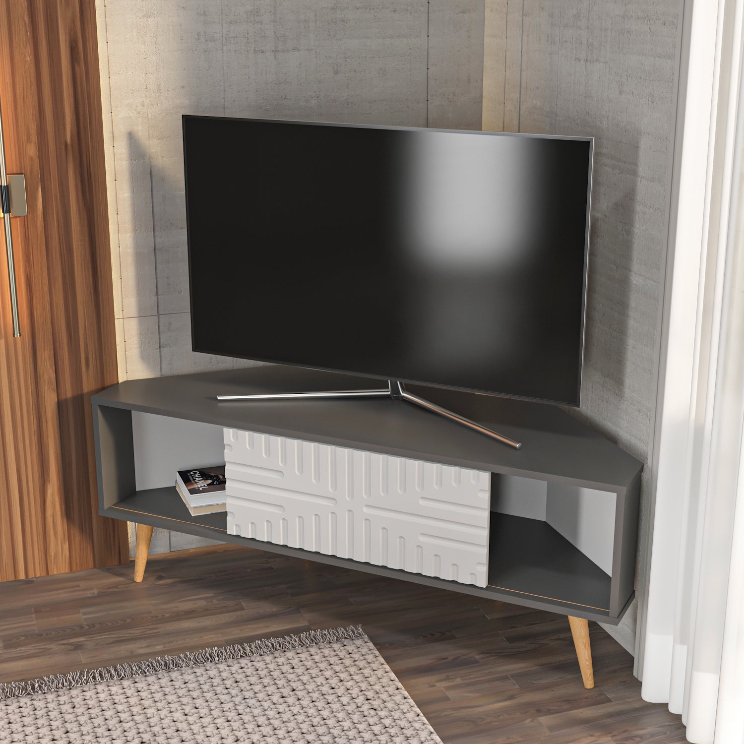 Mora 55'' Corner TV Stand for 65'' TVs