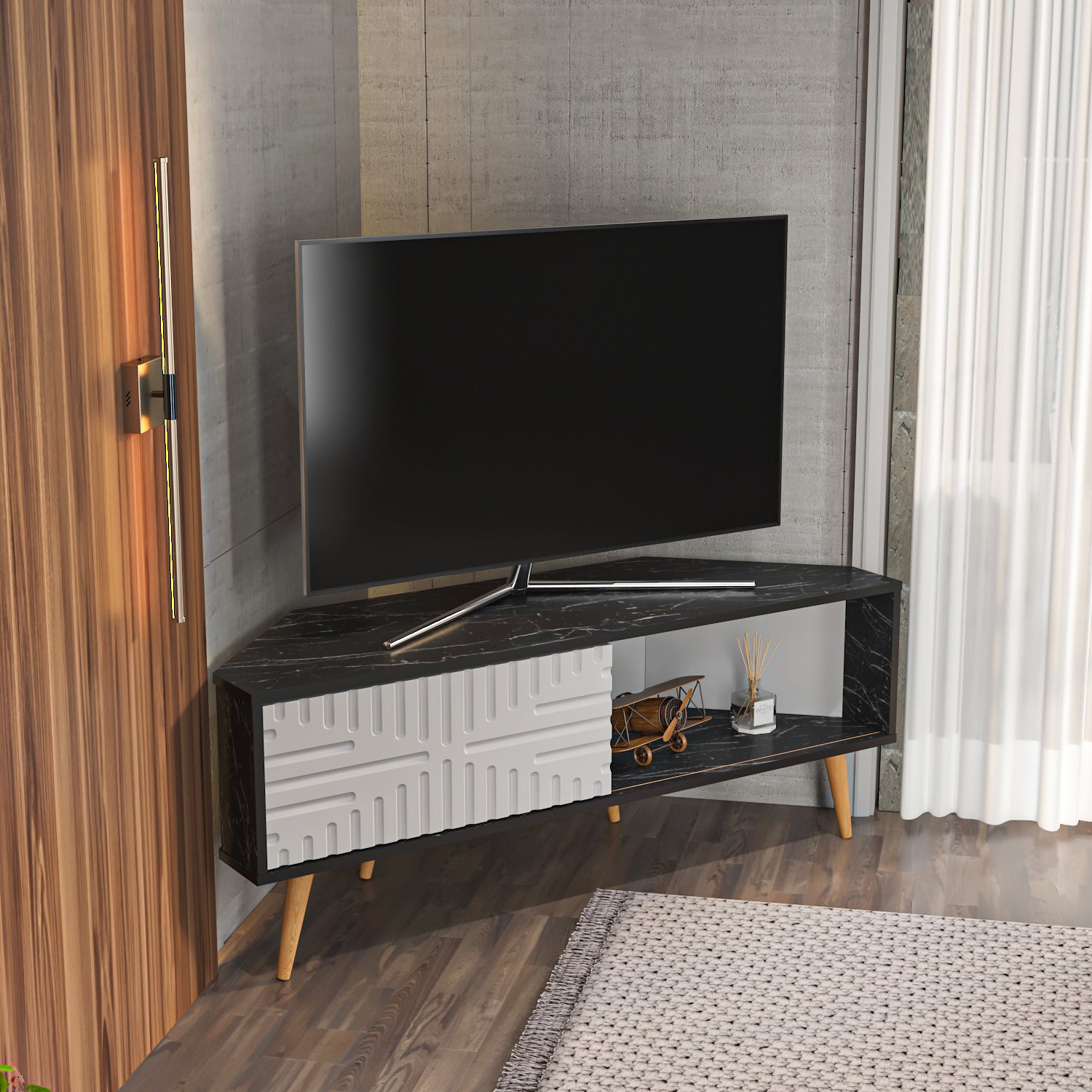 Mora 55'' Corner TV Stand for 65'' TVs