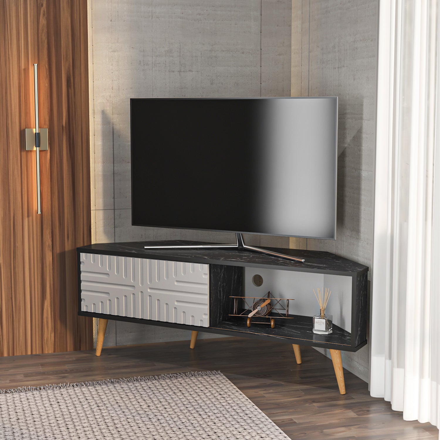 Mora 55'' Corner TV Stand for 65'' TVs