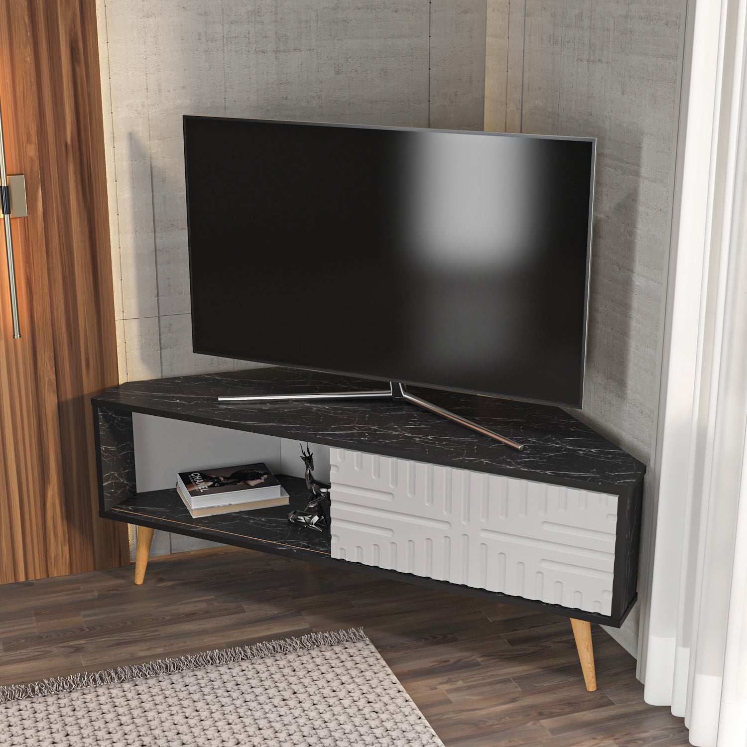 Mora 55'' Corner TV Stand for 65'' TVs