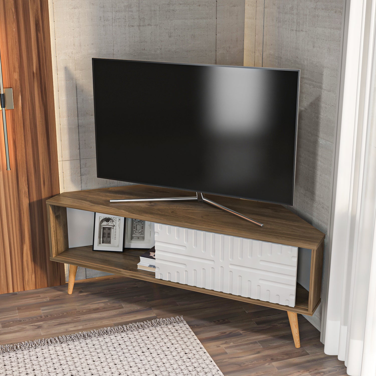 Mora 55'' Corner TV Stand for 65'' TVs