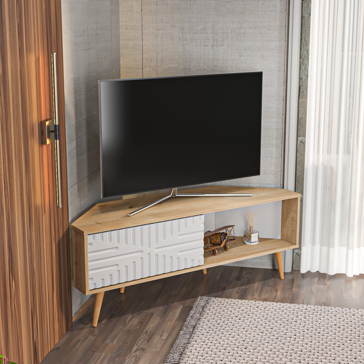 Mora 55'' Corner TV Stand for 65'' TVs