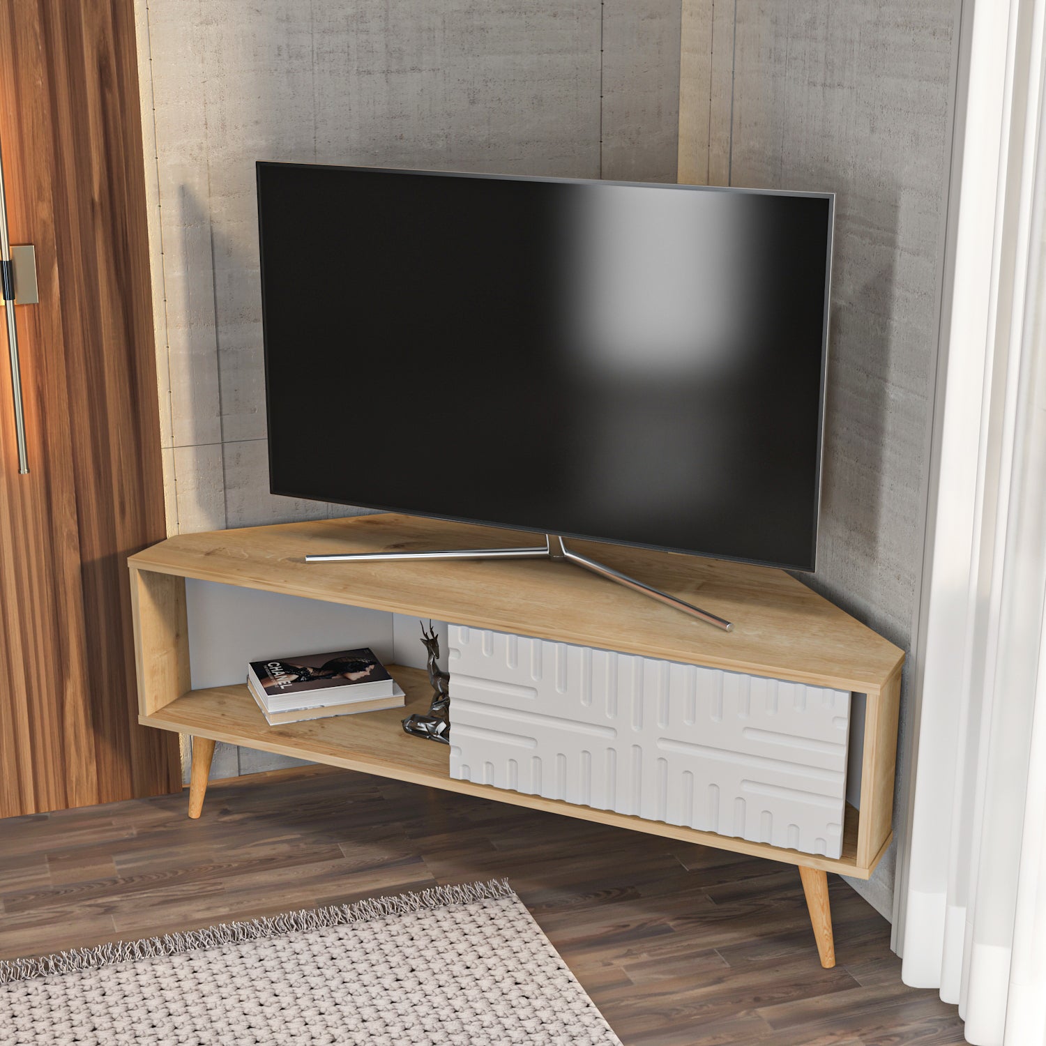 Mora 55'' Corner TV Stand for 65'' TVs