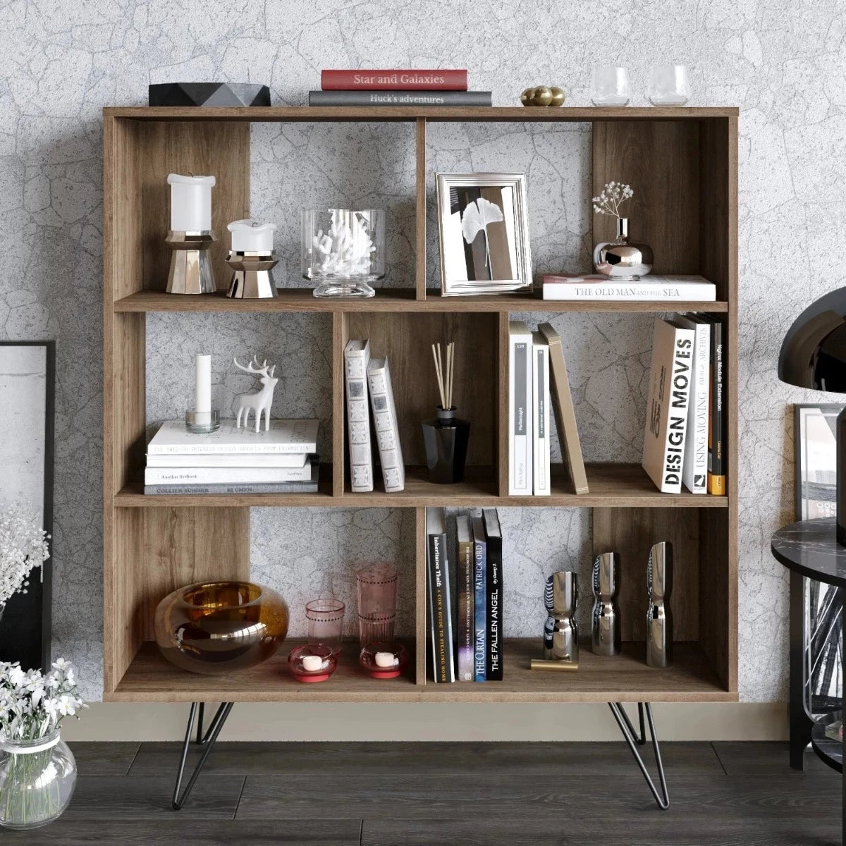 mistico bookcase walnut front