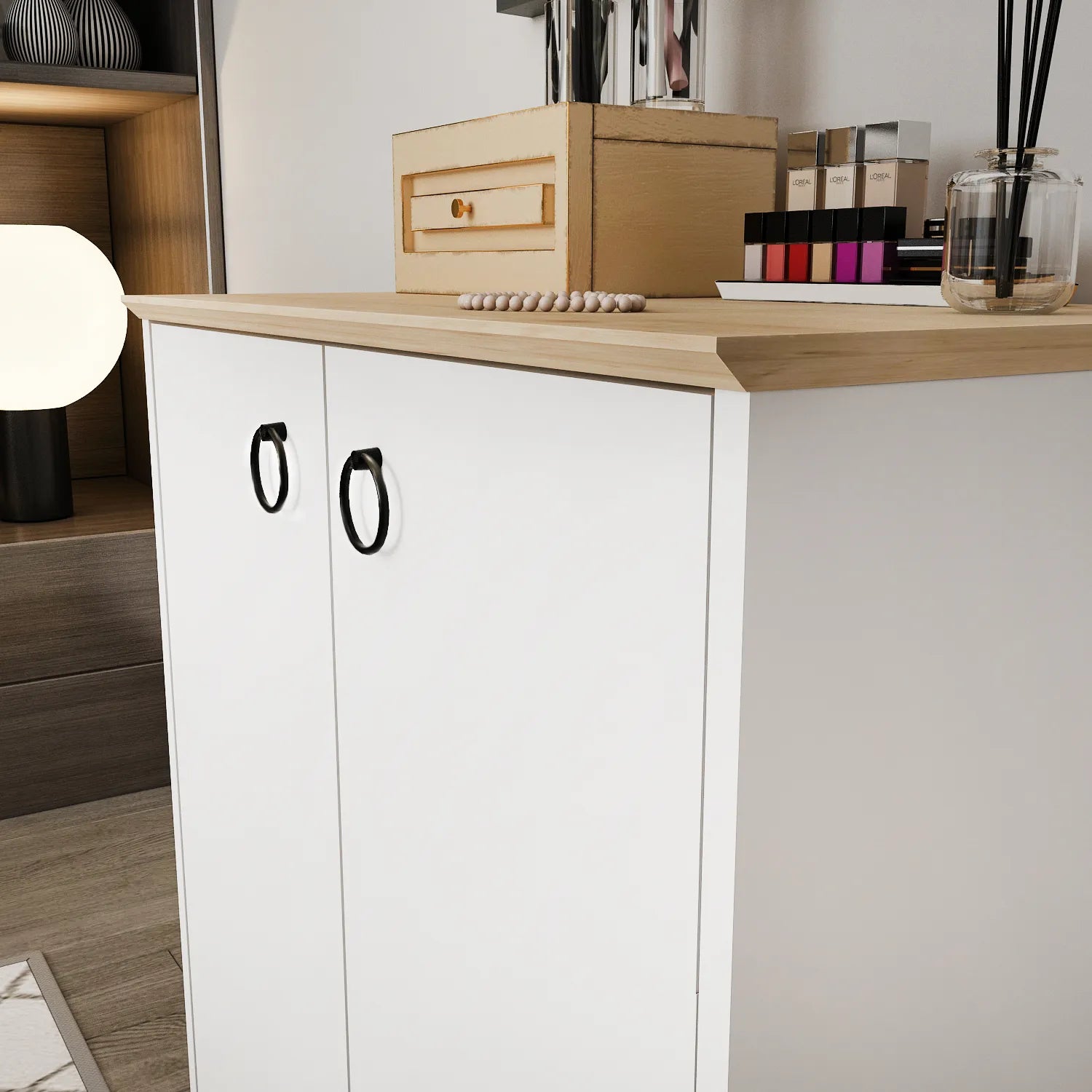 Nuanse Storage Cabinet with Doors | Accent Cabinet | Shoe Rack