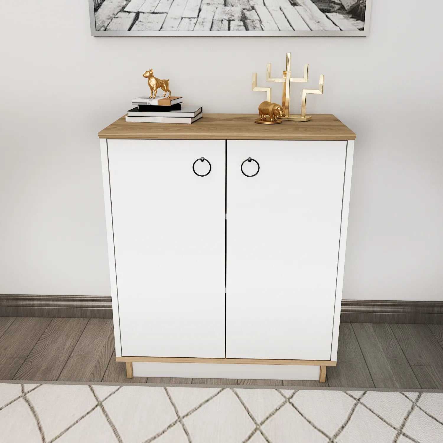 Nuanse Storage Cabinet with Doors Accent Cabinet Shoe Rack