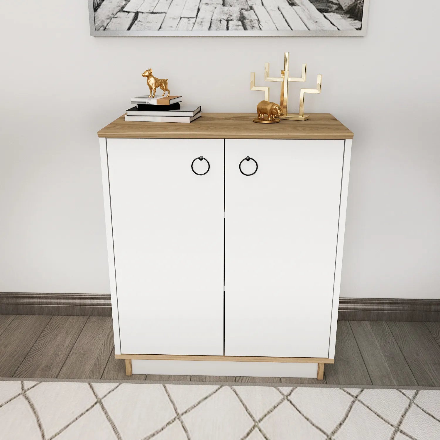 Nuanse Storage Cabinet with Doors | Accent Cabinet | Shoe Rack