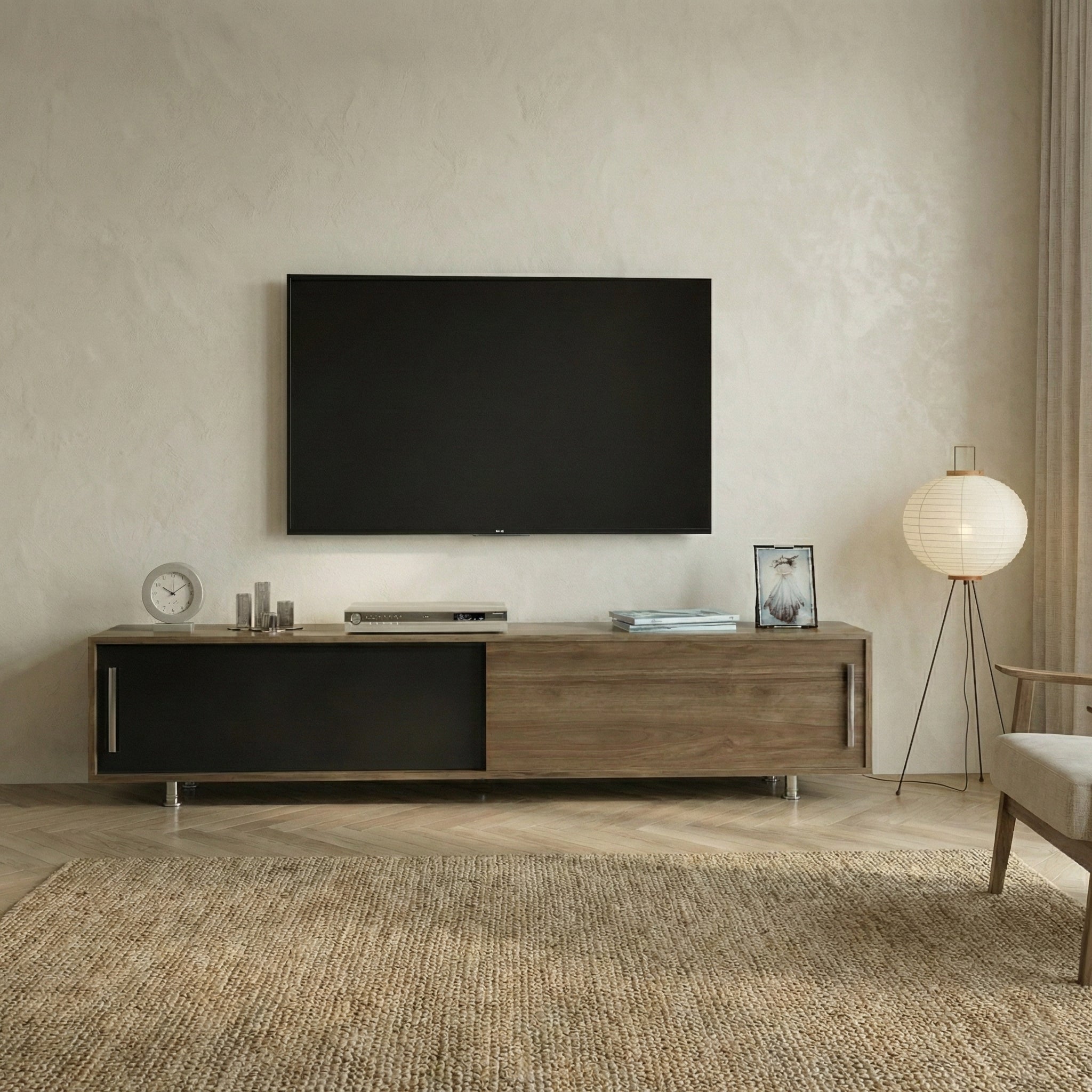 Nehir 71 Wide Sliding Door Low Profile TV Stand