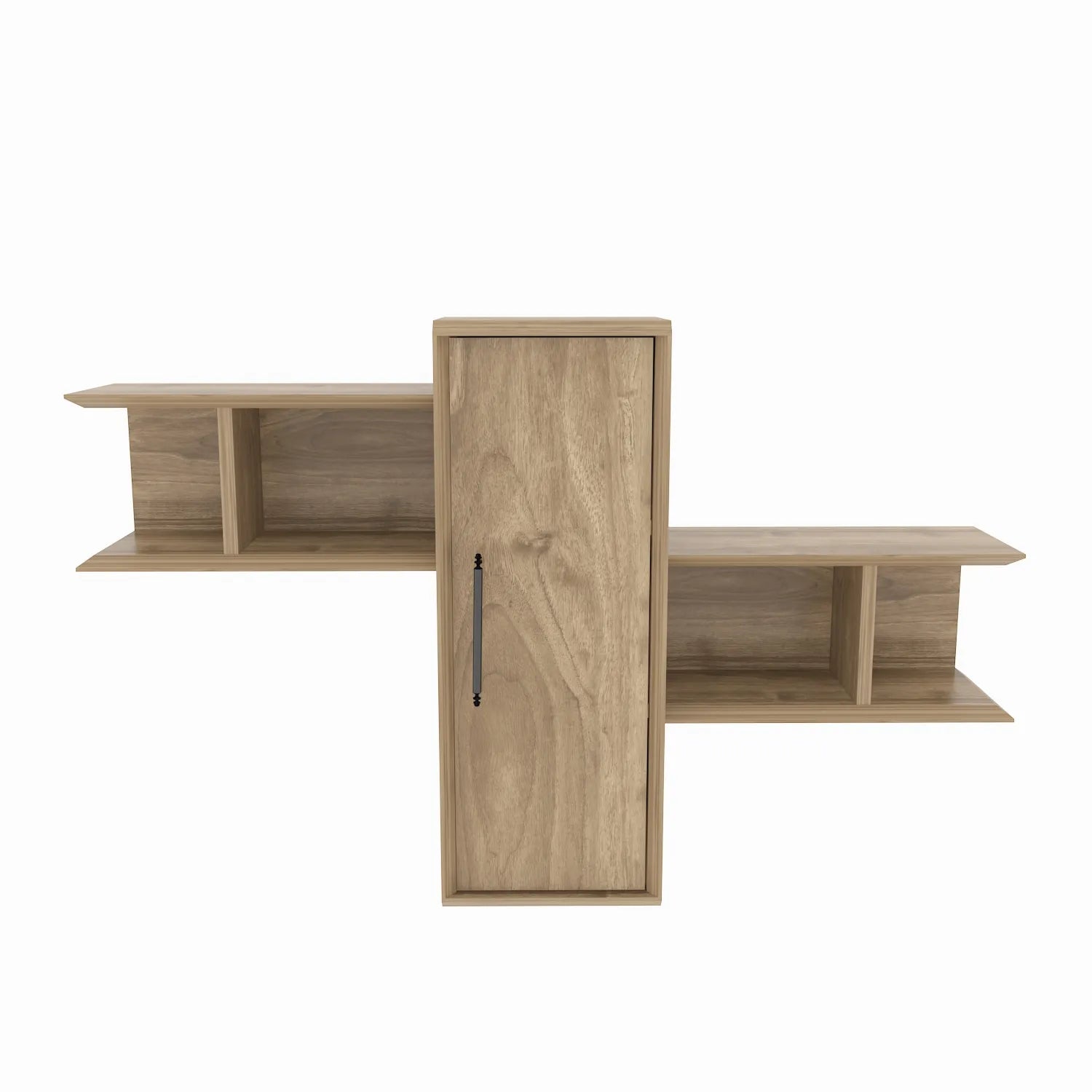 Olida Wall Shelf - Modern Design | 2 Shelves and Cabinet for Storage