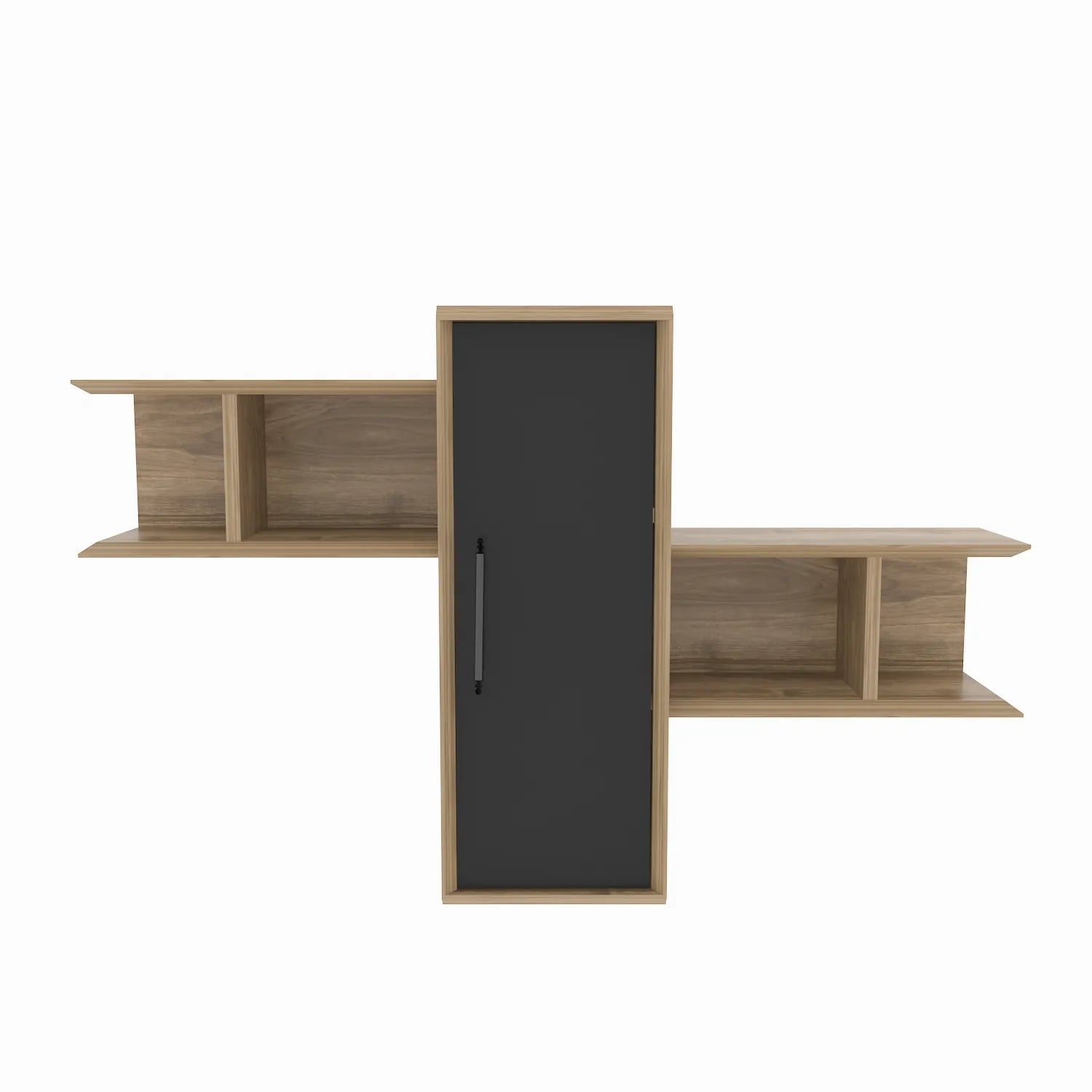 Olida Wall Shelf - Modern Design | 2 Shelves and Cabinet for Storage