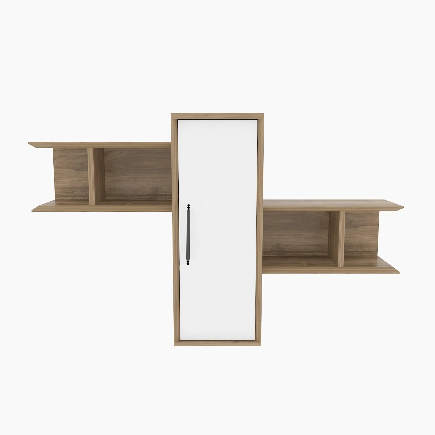 Olida Wall Shelf - Modern Design | 2 Shelves and Cabinet for Storage