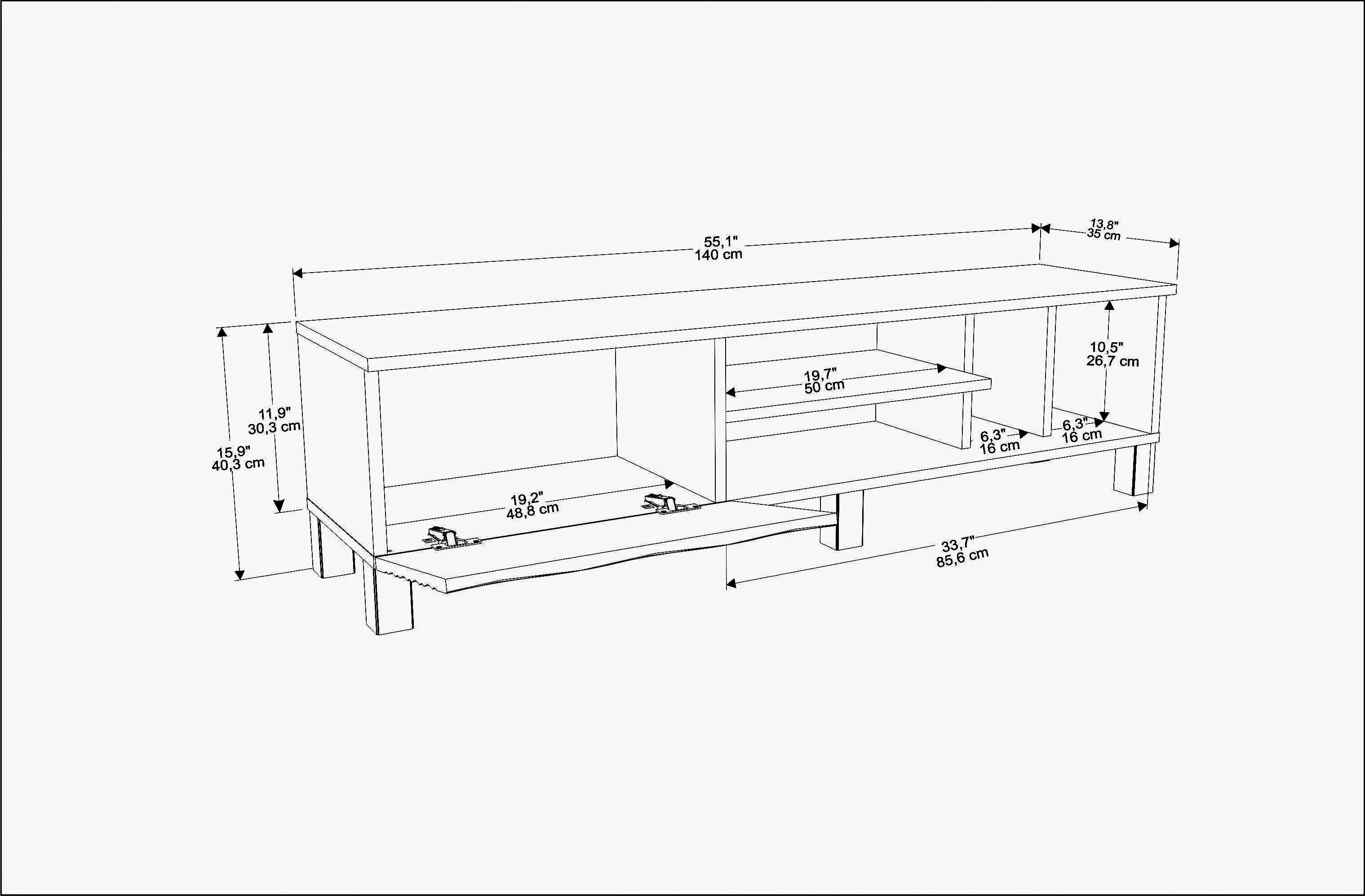 Olyo 55 inch Wide TV Stand Media Console for TVs up to 60 inch