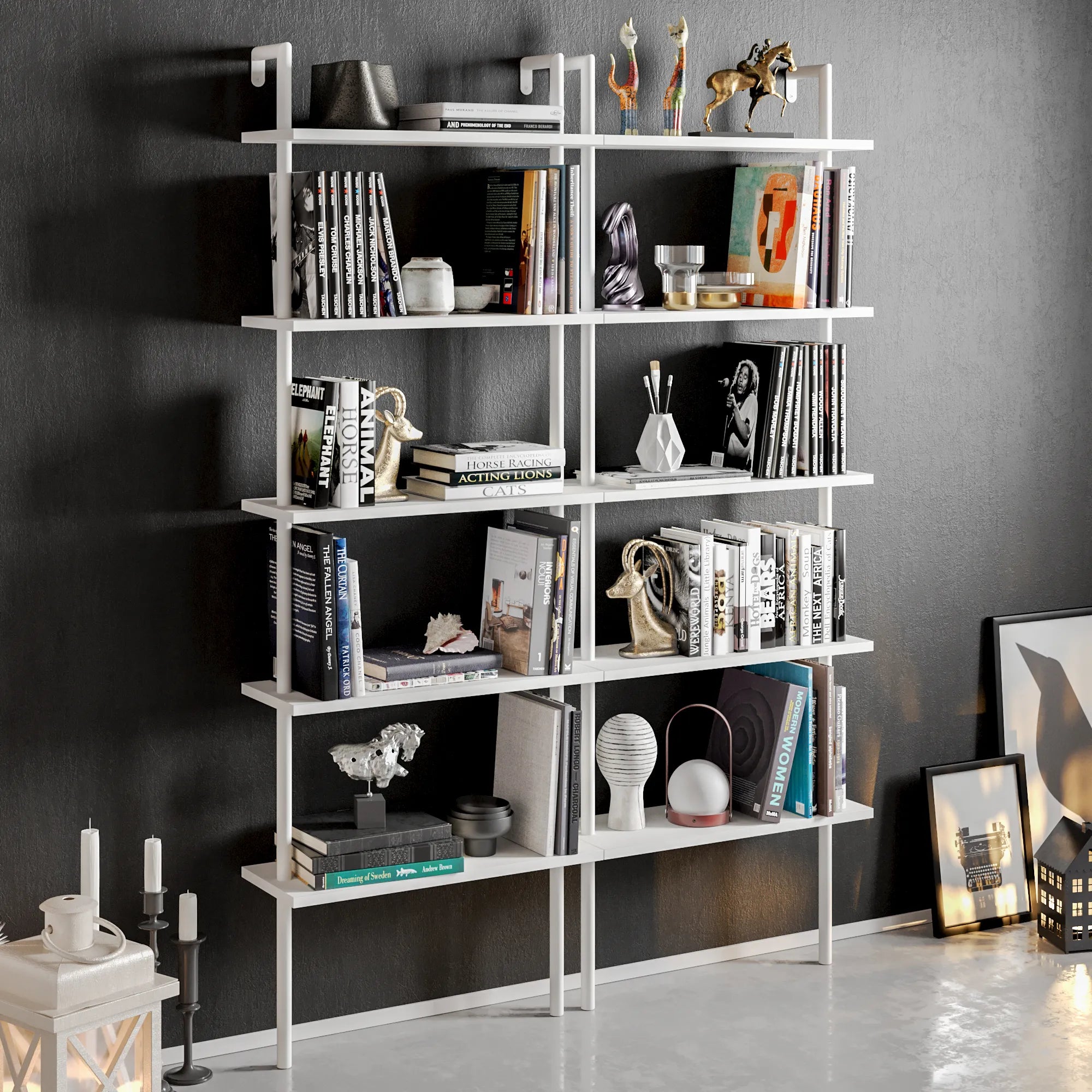 paula ladder bookcase white double