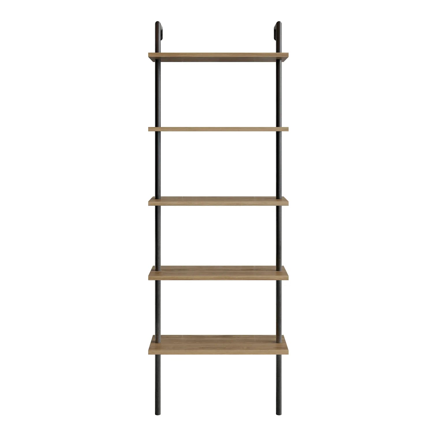 paula ladder bookcase black oud oak white background