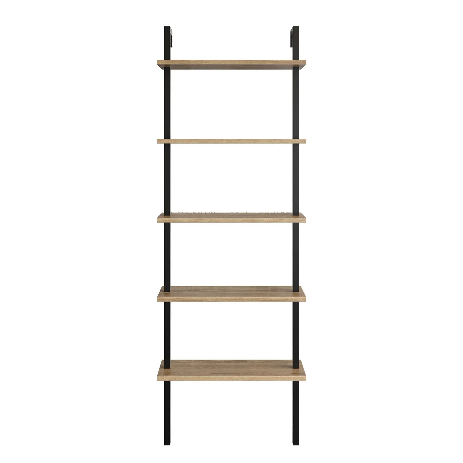 piante ladder bookcase black oud oak white background