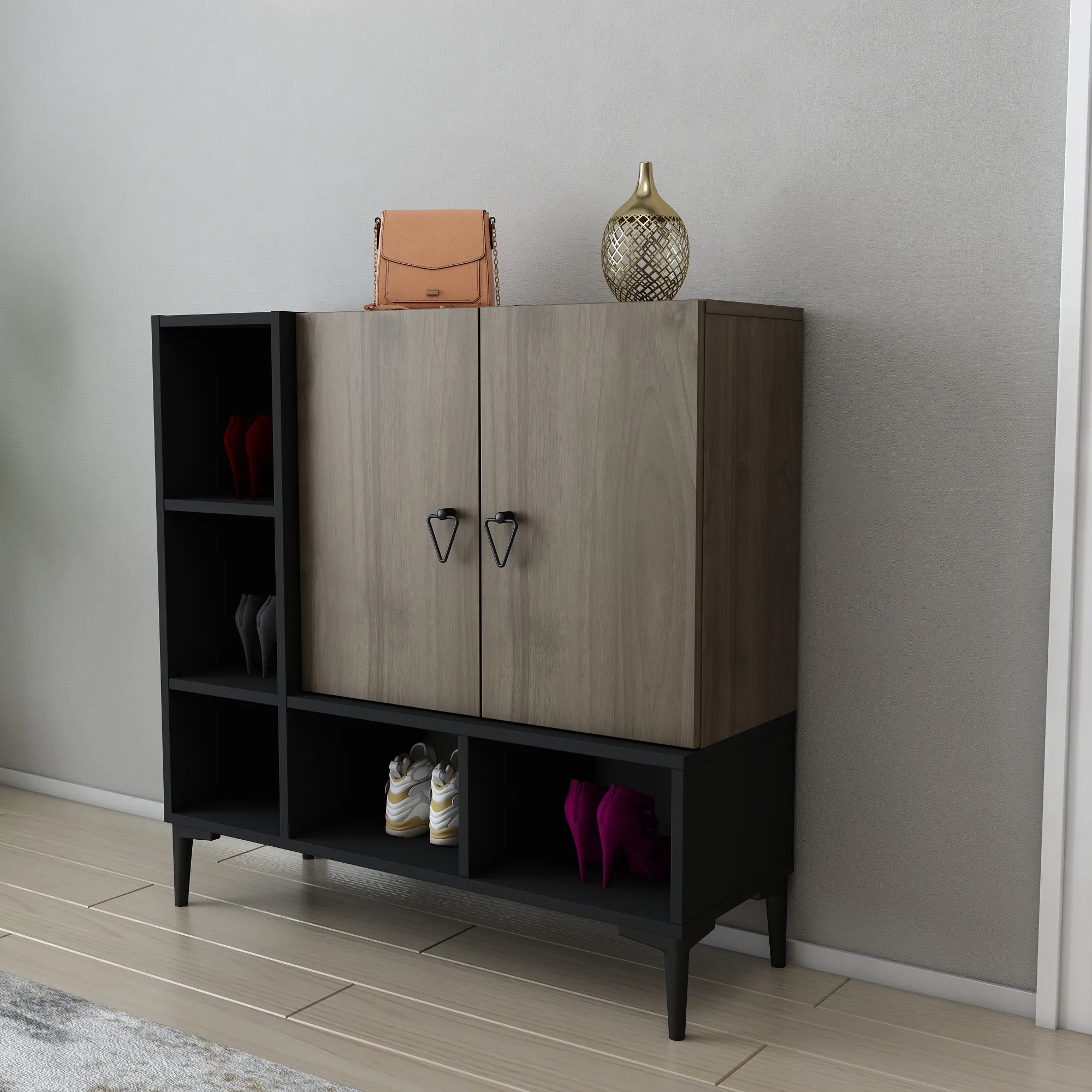 Platin Modern Shoe Cabinet with Ample Storage | Cupboard