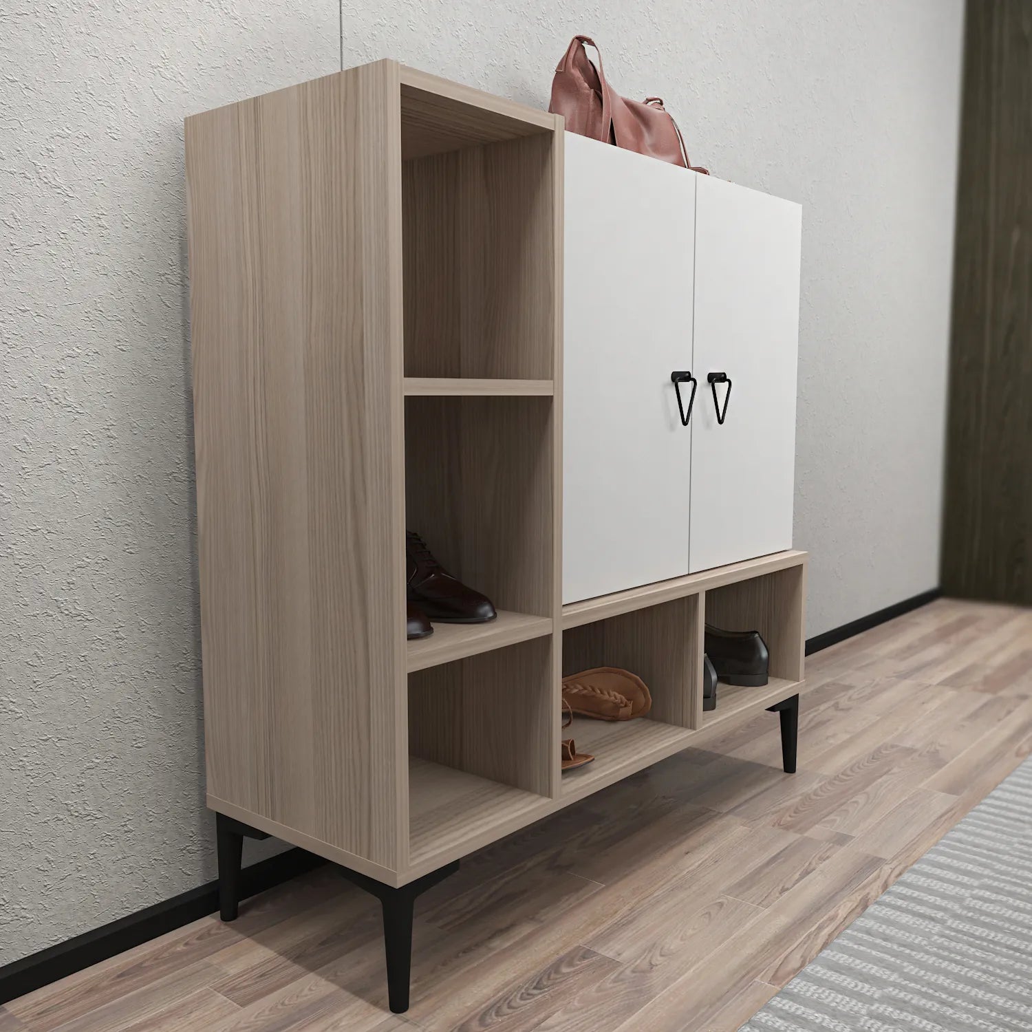 Platin Modern Shoe Cabinet with Ample Storage | Cupboard