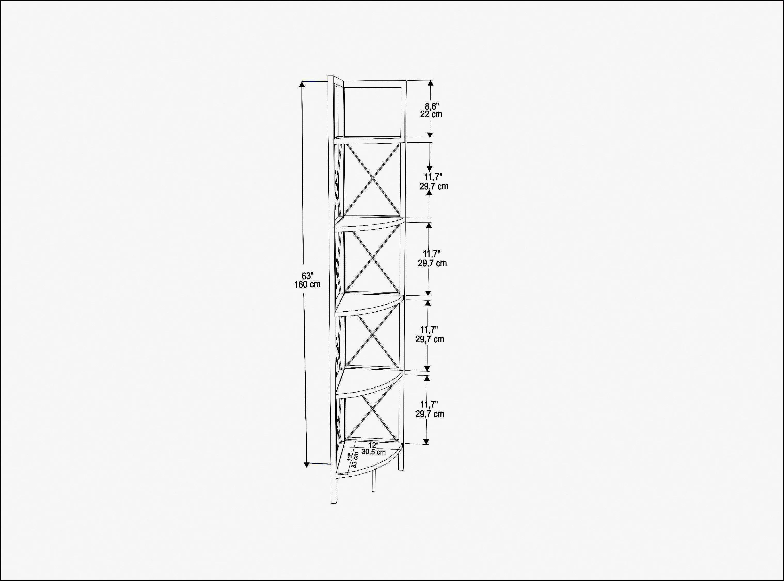 Remo 63 inch Tall Industrial Corner Bookcase with Metal Frame